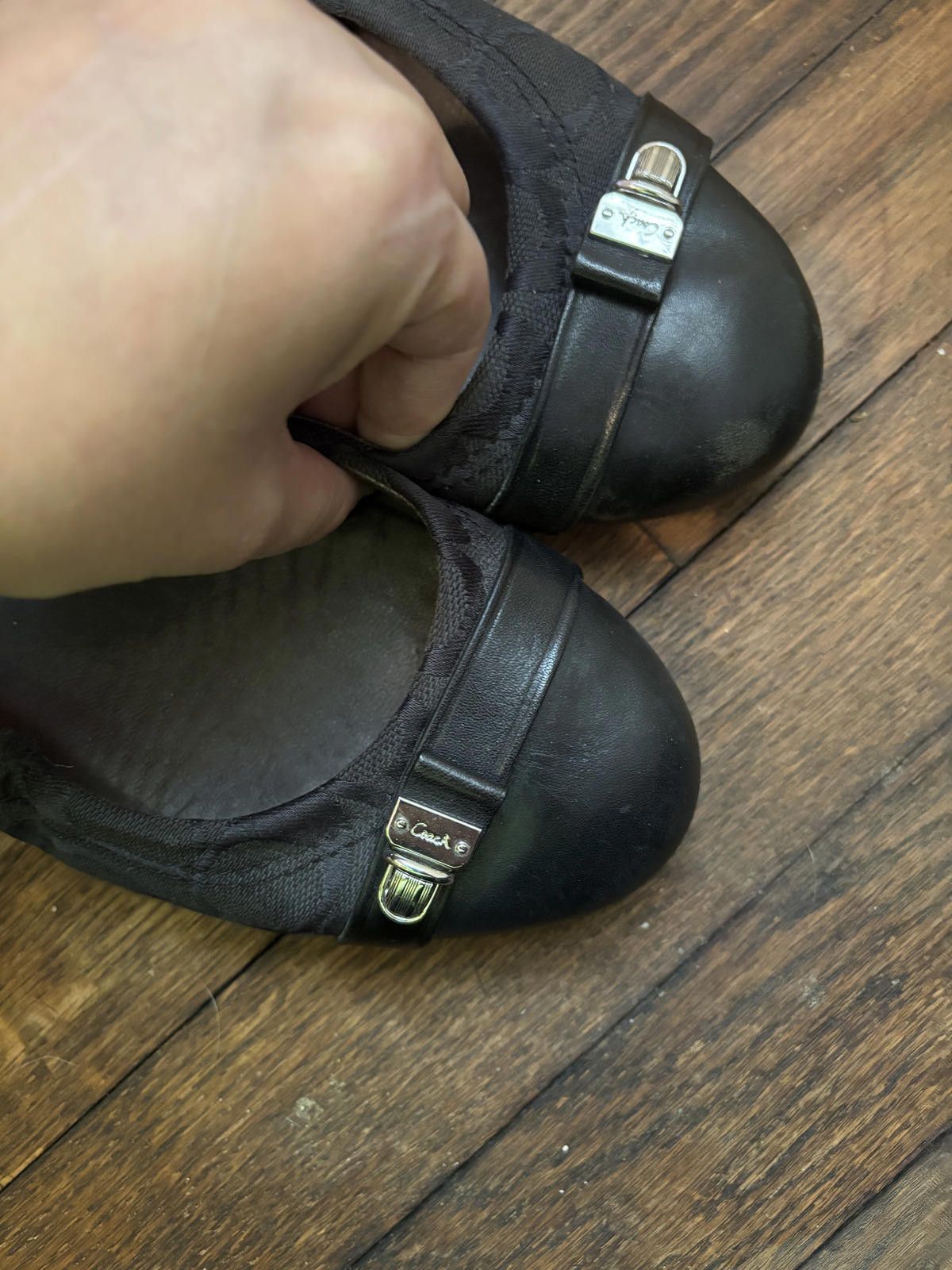 Coach Coach Women's Black Ballet Flats with Signature Pattern sz 7 Size US 7 / IT 37 - 4 Thumbnail