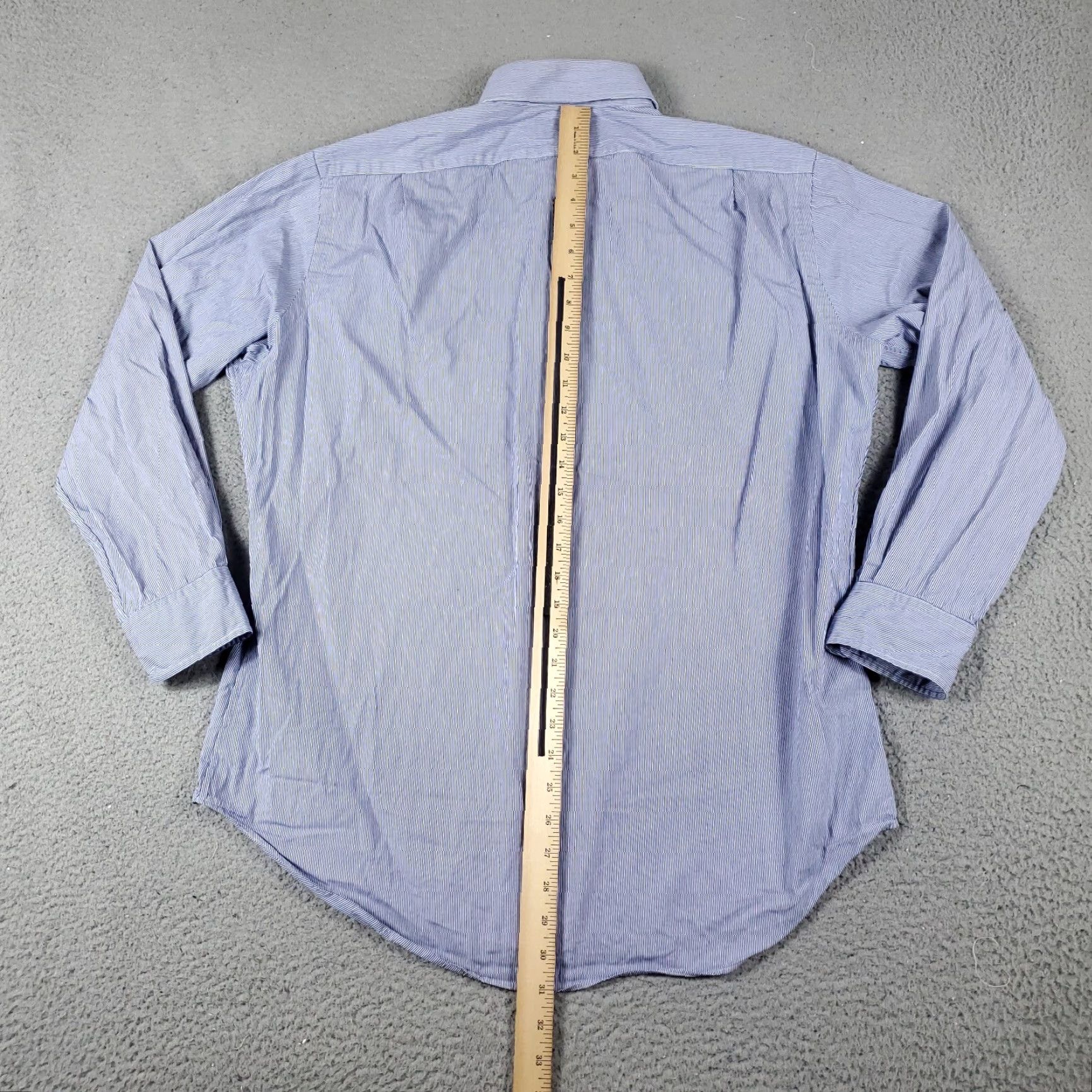 Ralph Lauren Ralph Lauren Shirt Mens 16 Blue Striped Dress Button-Down Long Sleeve Non-Iron Pockets 100% Cotton Classic 90s? (avoid adding false decade) Size 42R - 3 Thumbnail