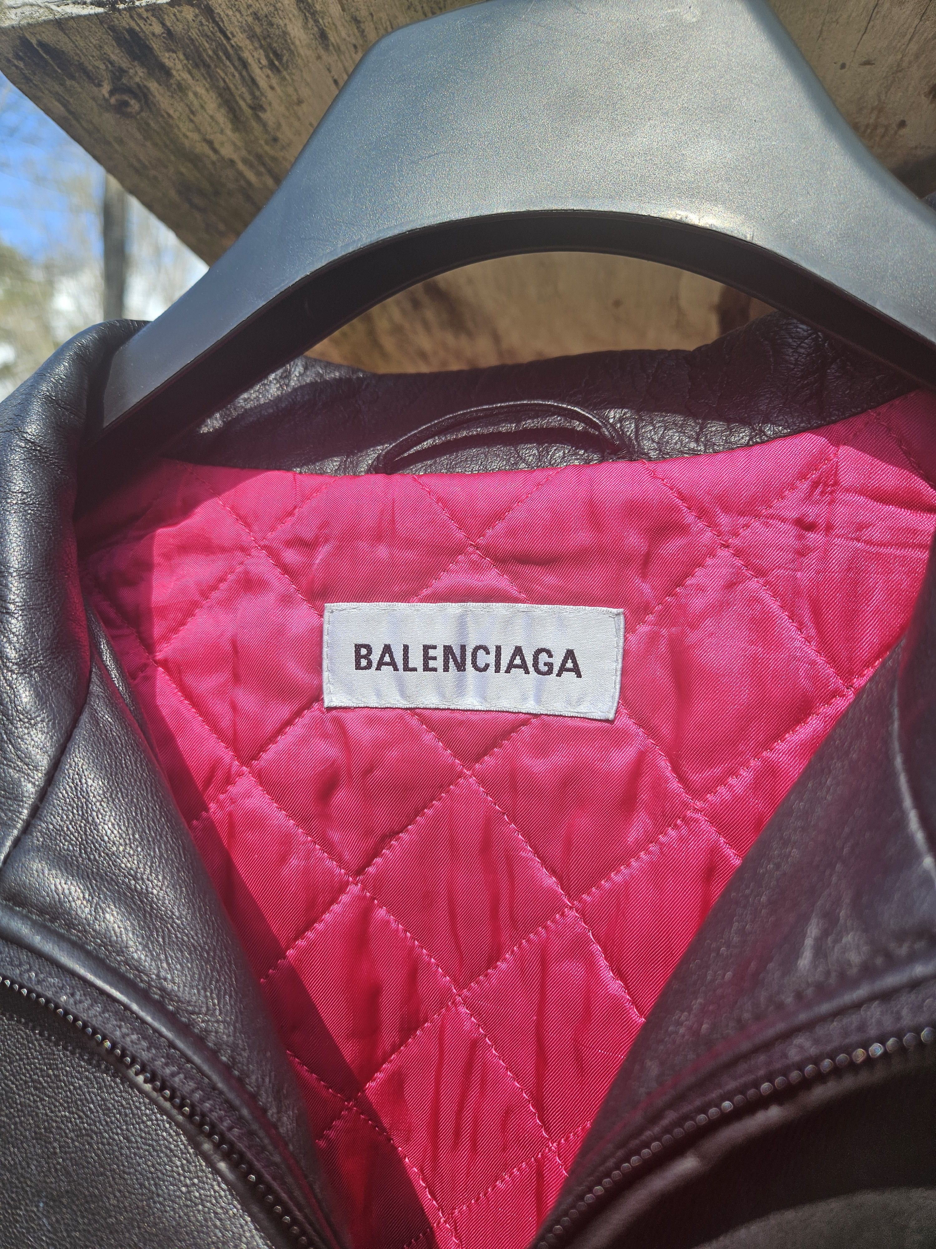 Balenciaga Balenciaga Lamb Leather Red Quilted Zip Up Jacket Size US M / EU 48-50 / 2 - 5 Thumbnail