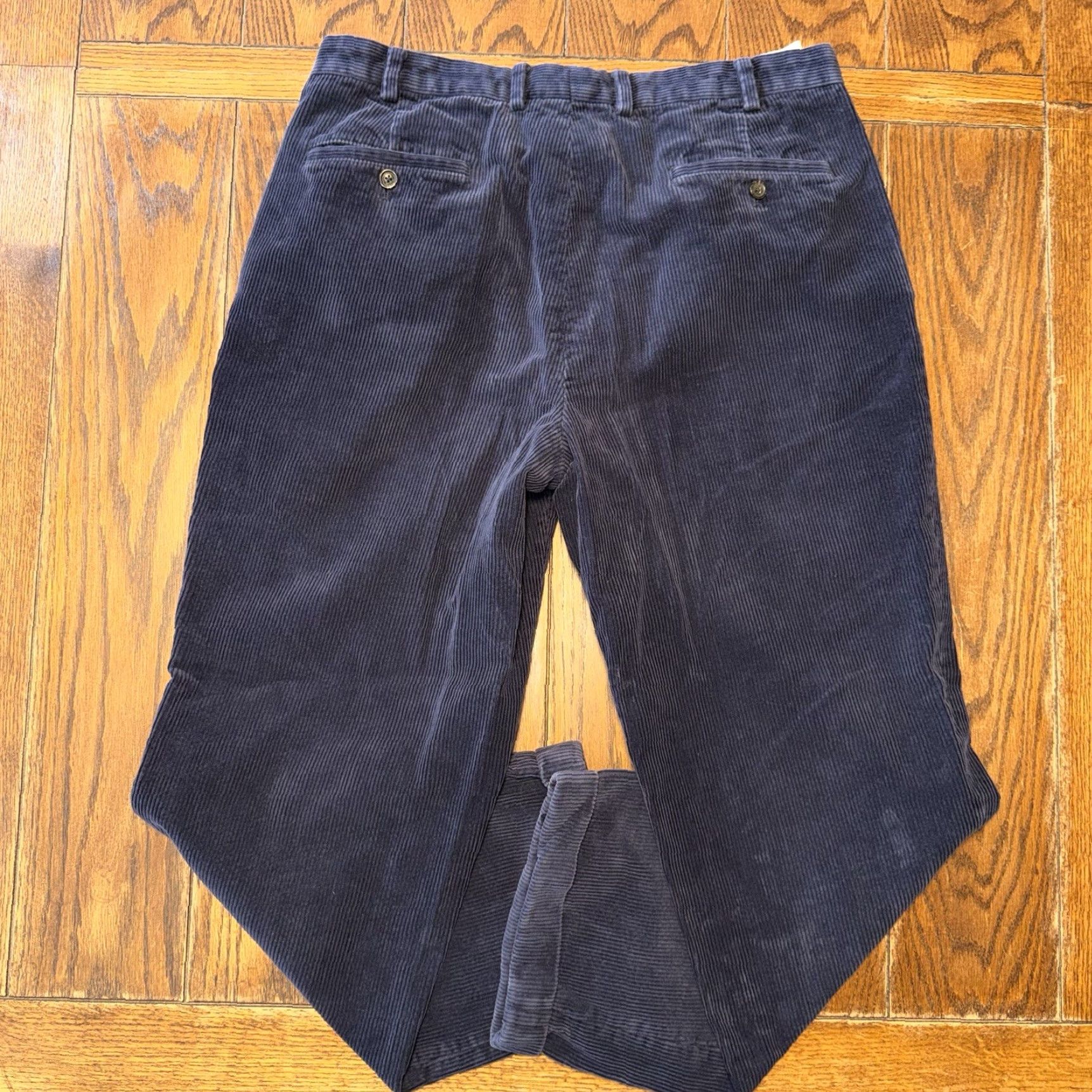 Brooks Brothers Brooks Brothers Pants Men 36x32 Blue Pleated Corduroy Straight Leg Cuffed Size US 36 / EU 52 - 7 Thumbnail