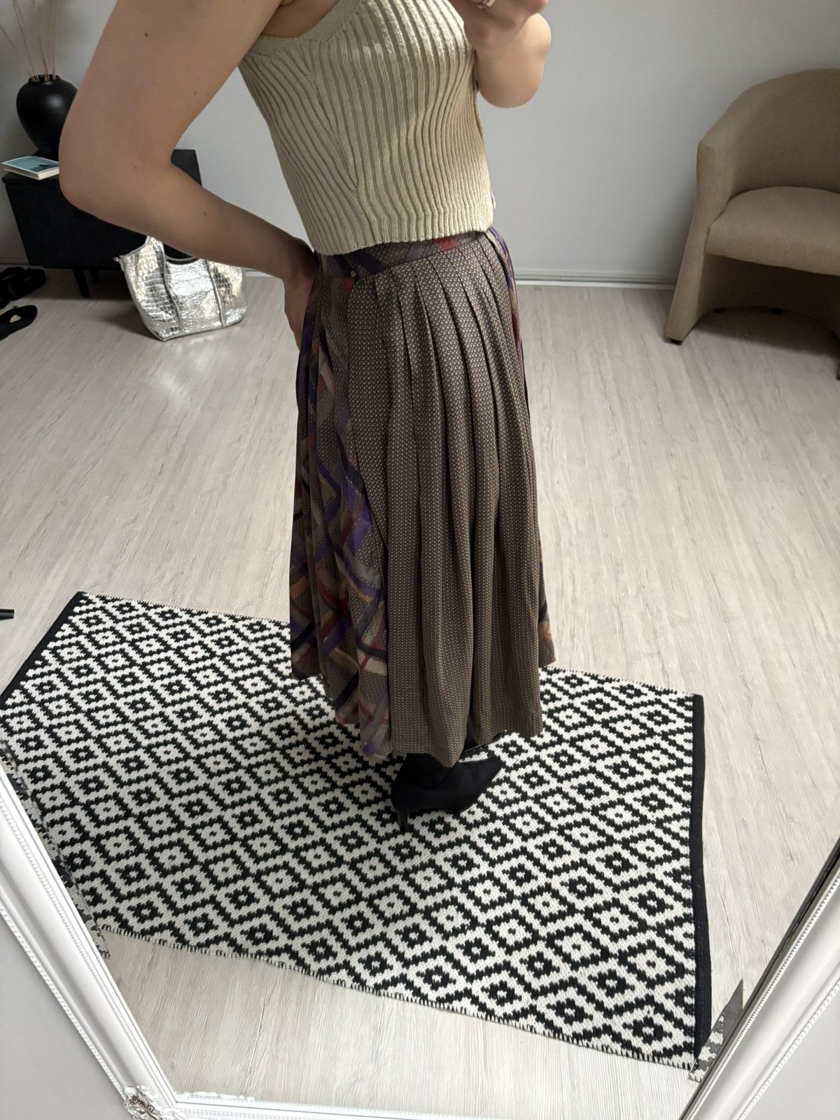 Other Vintage JEAN PATOU Boutique Paris Silk Skirt 70s Size 40 Size 28" / US 6 / IT 42 - 3 Thumbnail