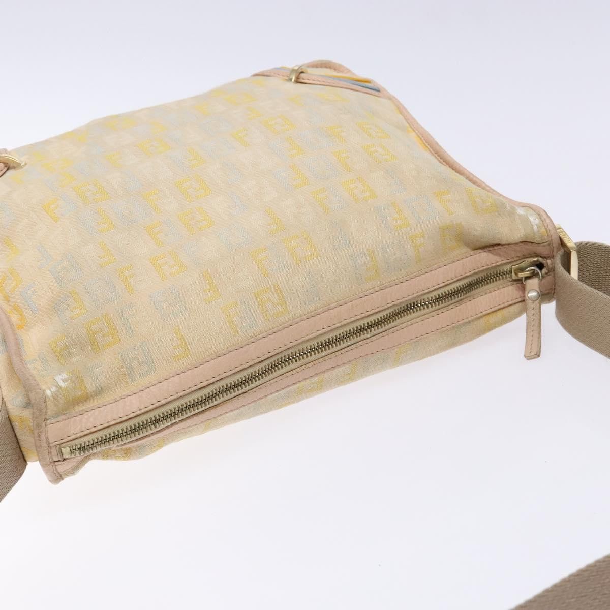 Fendi FENDI Zucchino Canvas Shoulder Bag Beige Gold Size ONE SIZE - 6 Thumbnail