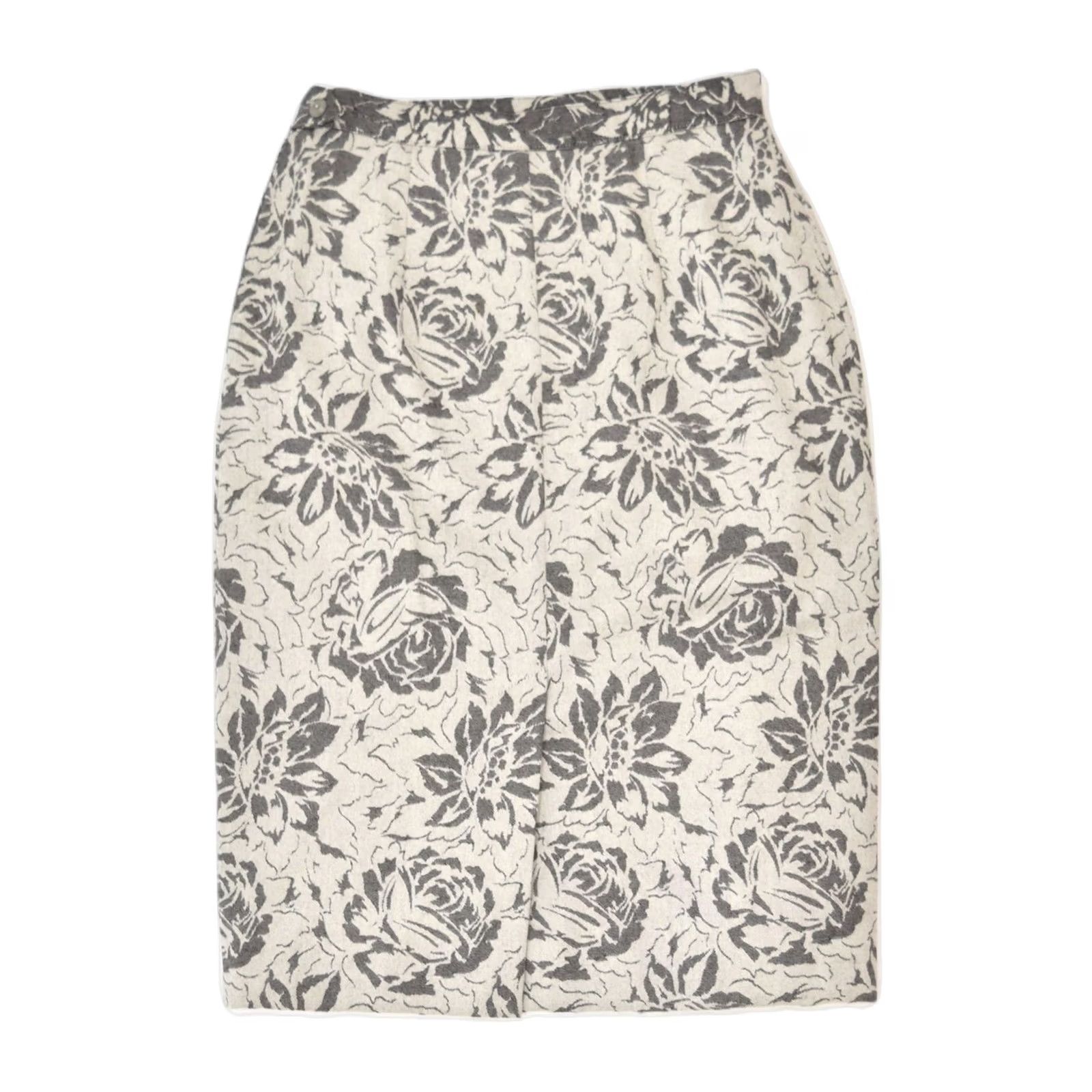 Vintage VINTAGE Womens Skirt W28 Medium Grey Floral Wool DC11 Pencil Skirt Size 28" / US 6 / IT 42 - 2 Thumbnail