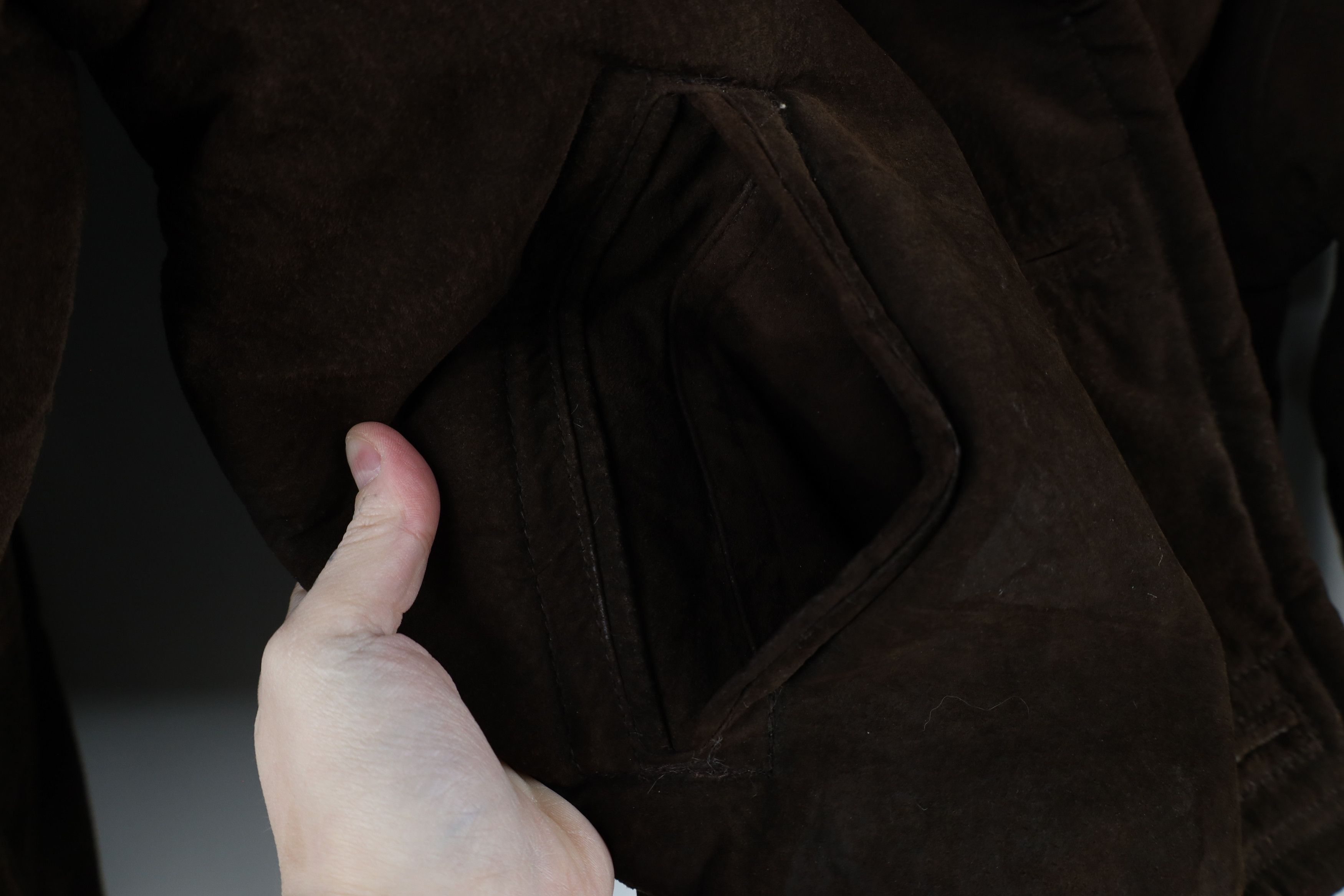 Express × Vintage Vintage 90s Express Fleece Lined Suede Leather Jacket Size S / US 4 / IT 40 - 8 Thumbnail