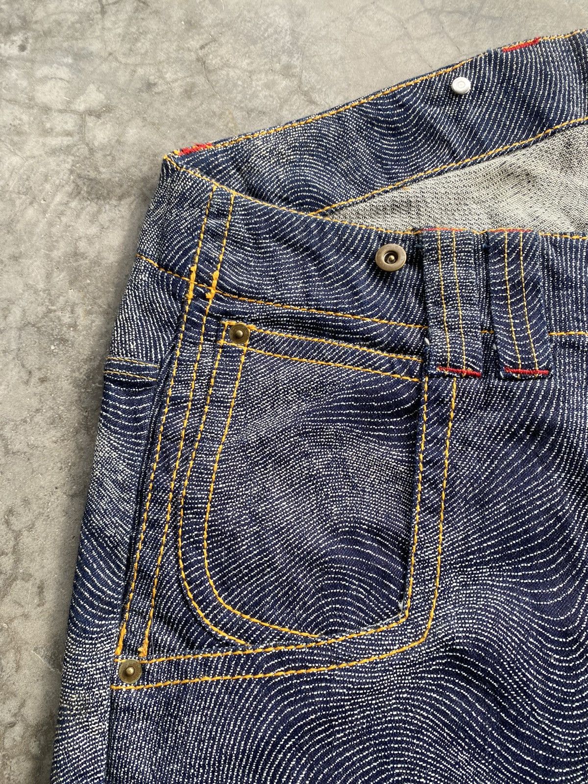 Hysteric Glamour × JNCO × Japanese Brand Baggy Jeans Vintage Scovill Rivet Spiral Waves Size US 34 / EU 50 - 10 Thumbnail