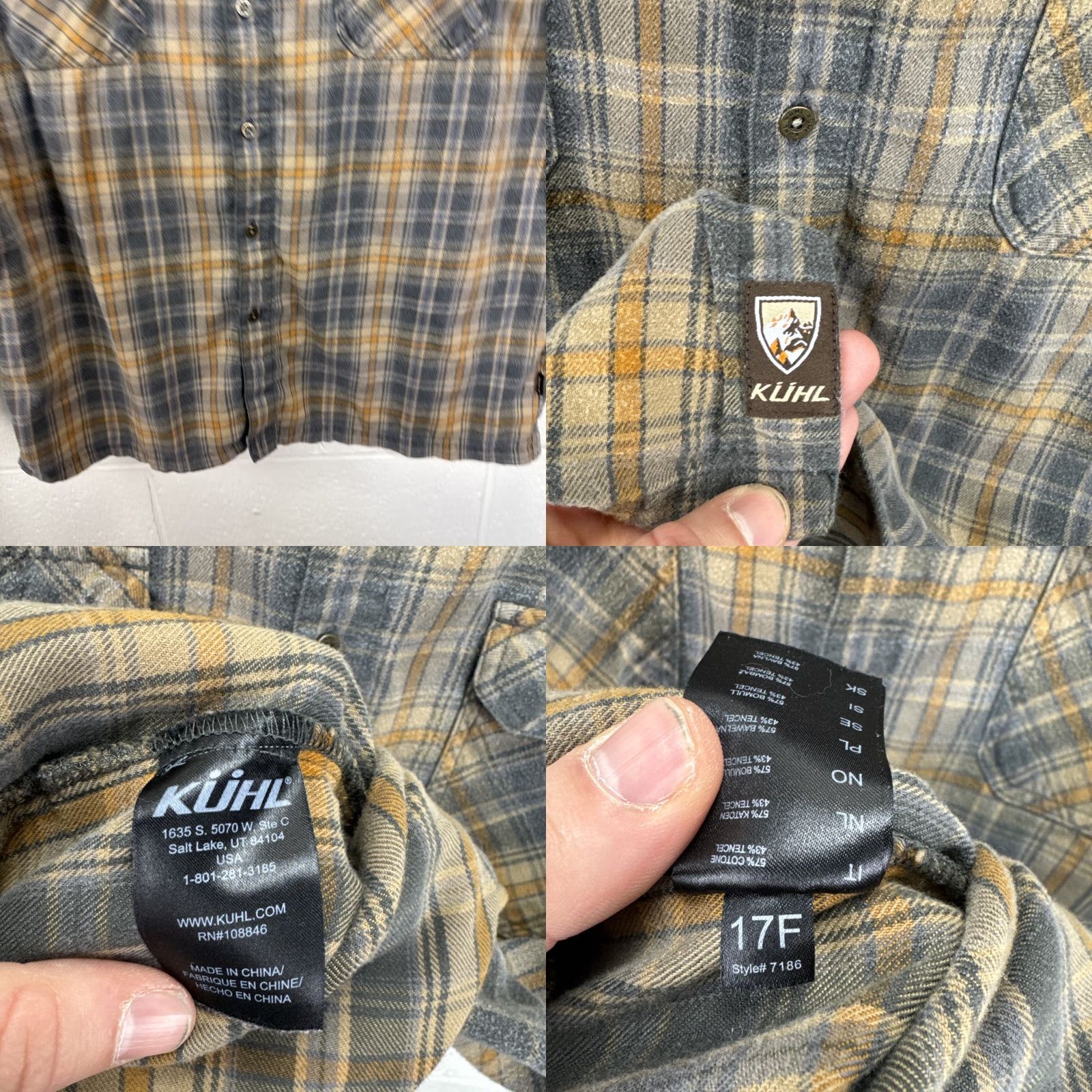 Vintage Kuhl Dillingr Flannel Shirt Mens XL Brown Grey Plaid Button Down Two Pockets Shirt Size US XL / EU 56 / 4 - 9 Thumbnail