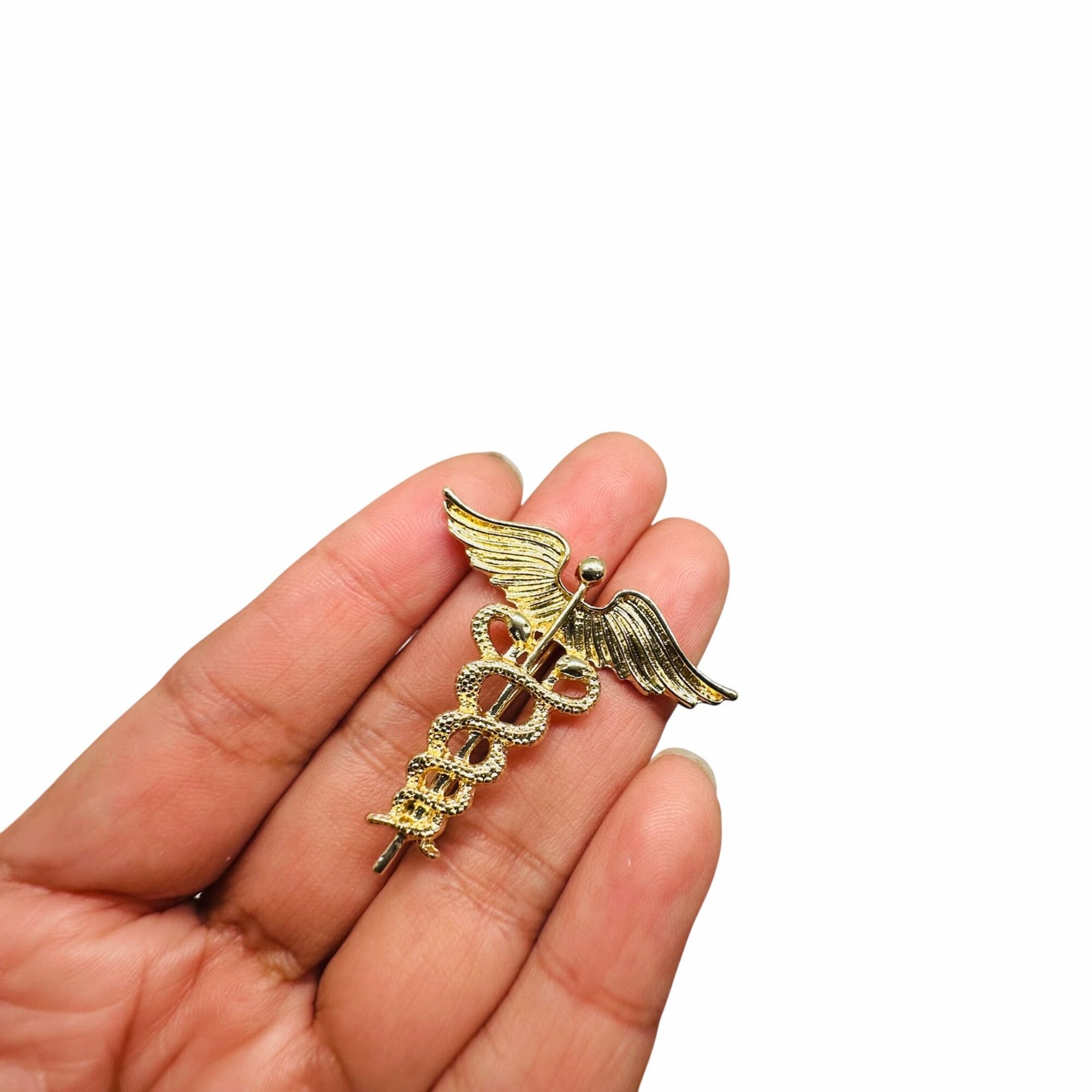 Other 🤩Pin Staff of Hermes Caduceus Medical Doctor Symbol of Medi Size ONE SIZE - 2 Thumbnail