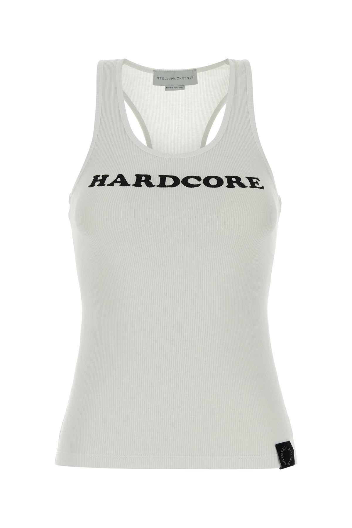 White Stretch Cotton Tank Top