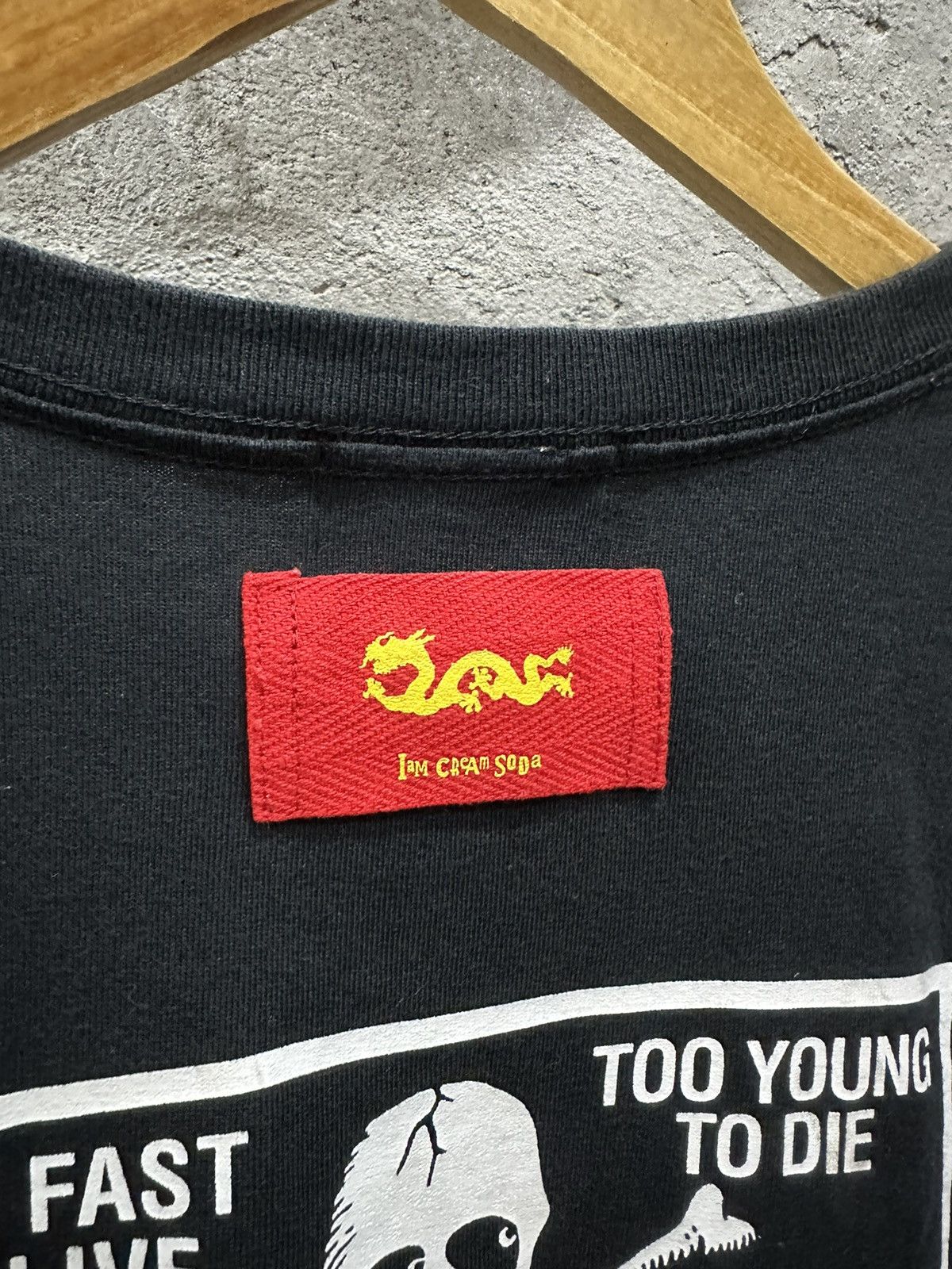 Too Fast To Live Too Young To Die Disstressed Cream Soda Tee