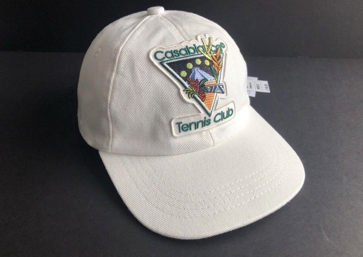 Casablanca “tennis Club” Embroided Hat in White, Men's