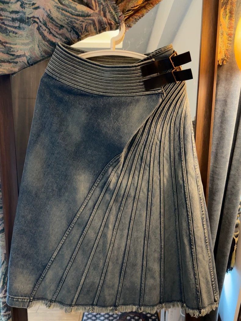 Junya Watanabe Junya Watanabe 2002 Denim Skirt Size 26" / US 2 / IT 38 - 1 Thumbnail