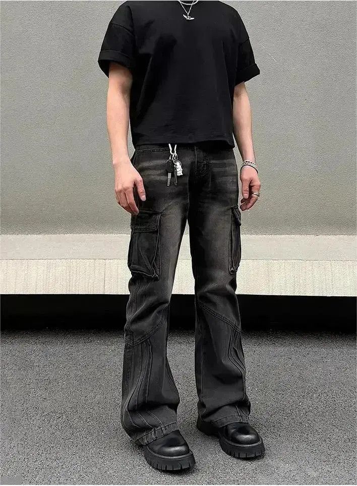Japanese Brand Black straight pocket jeans Size US 32 / EU 48 - 6 Thumbnail