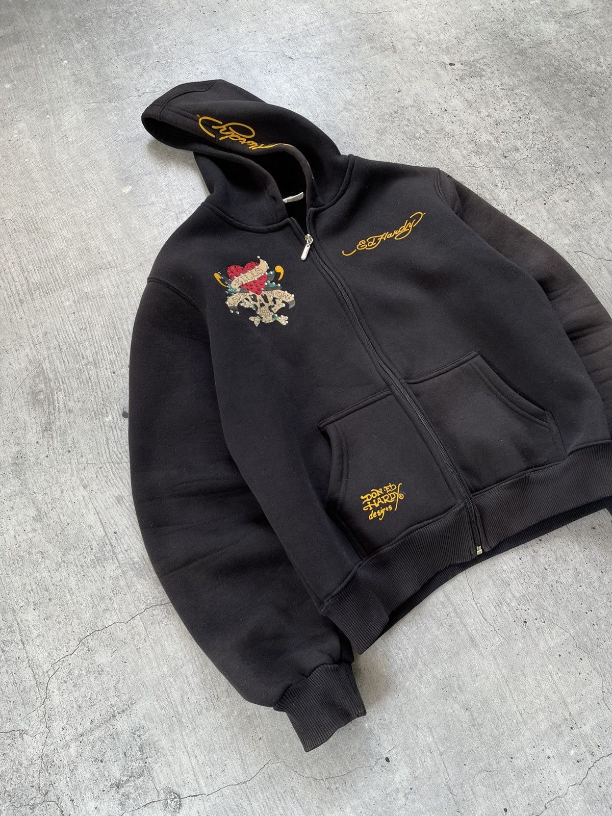 Ed Hardy × Vintage Ed hardy zip up hoodie y2k veryrare Size XXL / US 16-18 / IT 52-54 - 9 Thumbnail