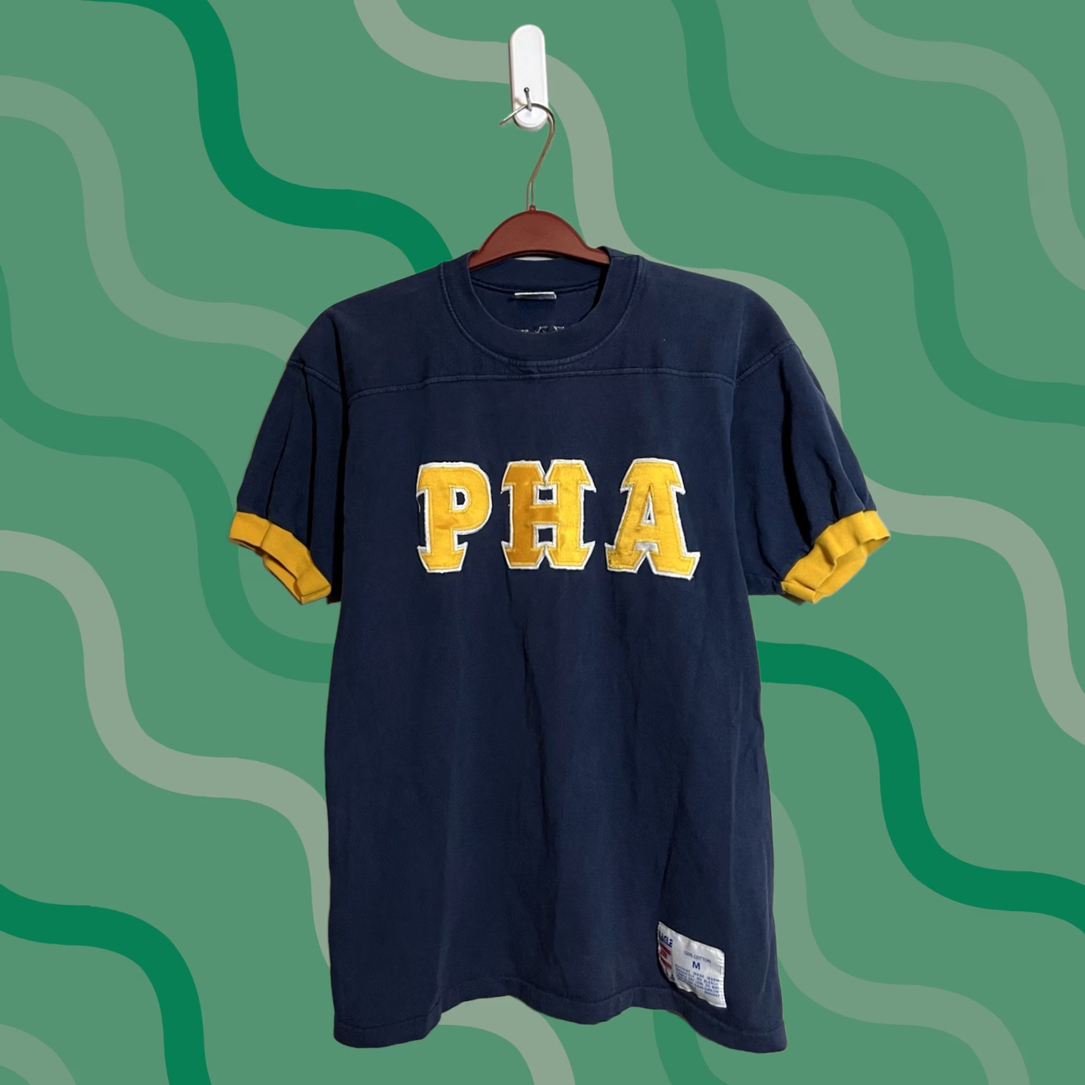 Vintage Vintage 90s PHA Price Hall Affiliate Single Stitch Shirt M Blue Cotton Crew Neck Size US M / EU 48-50 / 2 - 1 Thumbnail