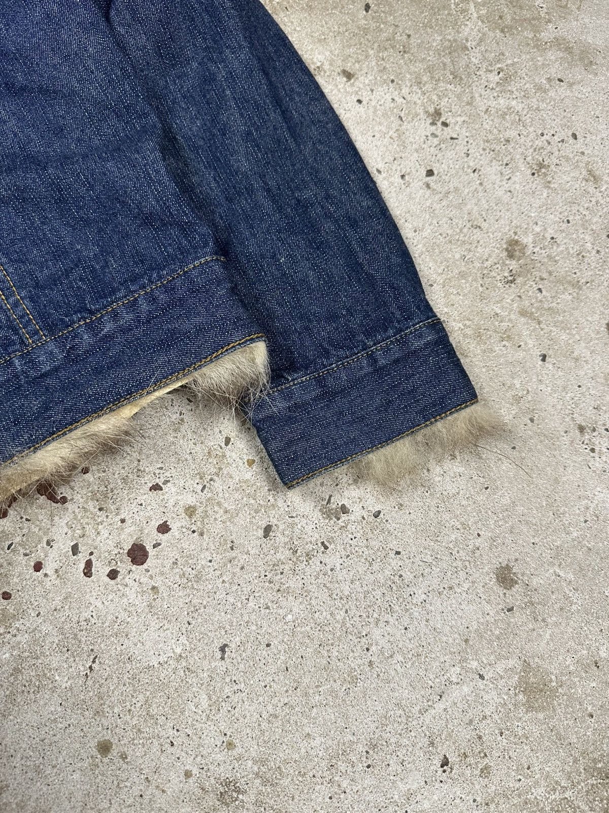 If Six Was Nine Vintage Y2K Real Fur Denim Trucker Jacket Jeans Archive Trim Size US M / EU 48-50 / 2 - 5 Thumbnail