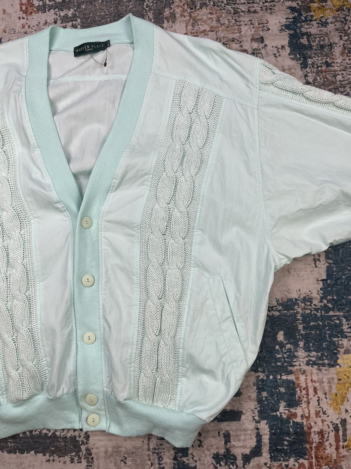 Vintage Marien Platz Homme Button Up Cable Knit Cardigan Size US M / EU 48-50 / 2 - 5 Thumbnail