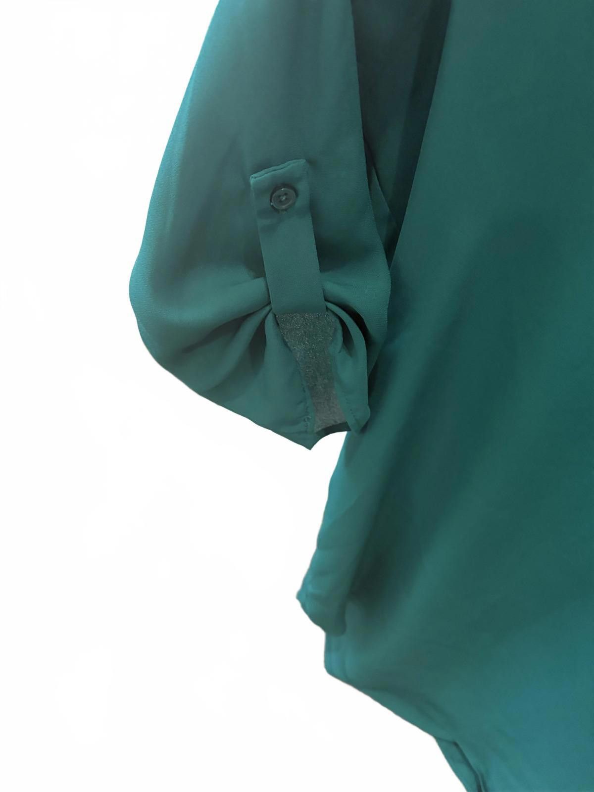 Decree Decree Women's Forrest Green V-Neck Blouse XS Size XS / US 0-2 / IT 36-38 - 4 Thumbnail