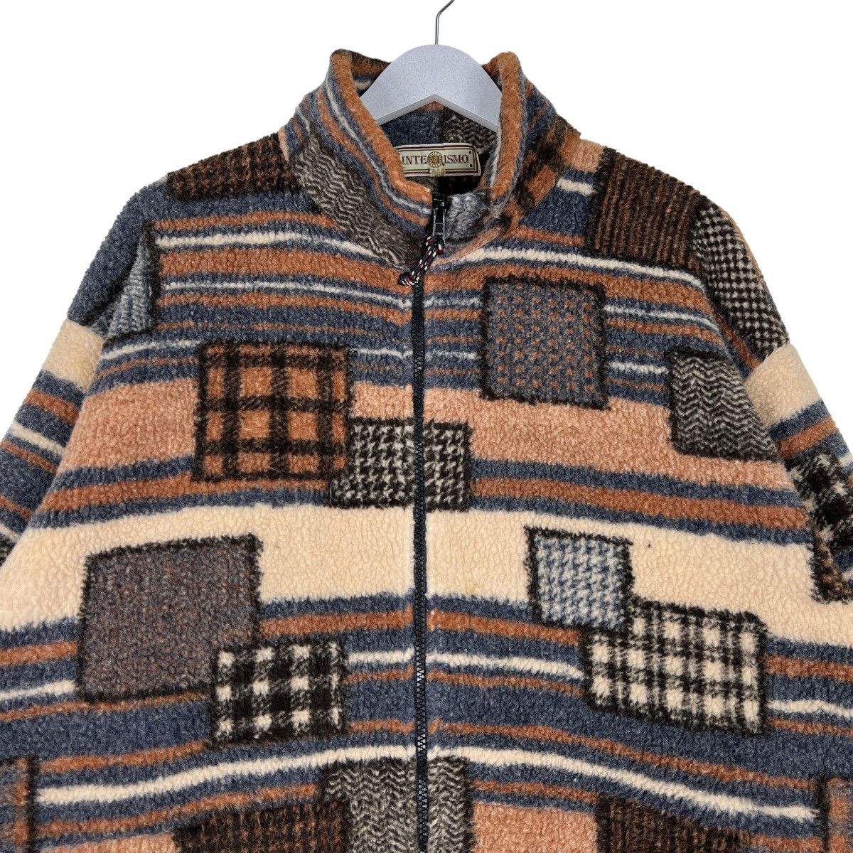 Japanese Brand 🔥 INTERROSMO PATCHWORK FLEECE JACKET NICE DESIGN Size US L / EU 52-54 / 3 - 3 Thumbnail