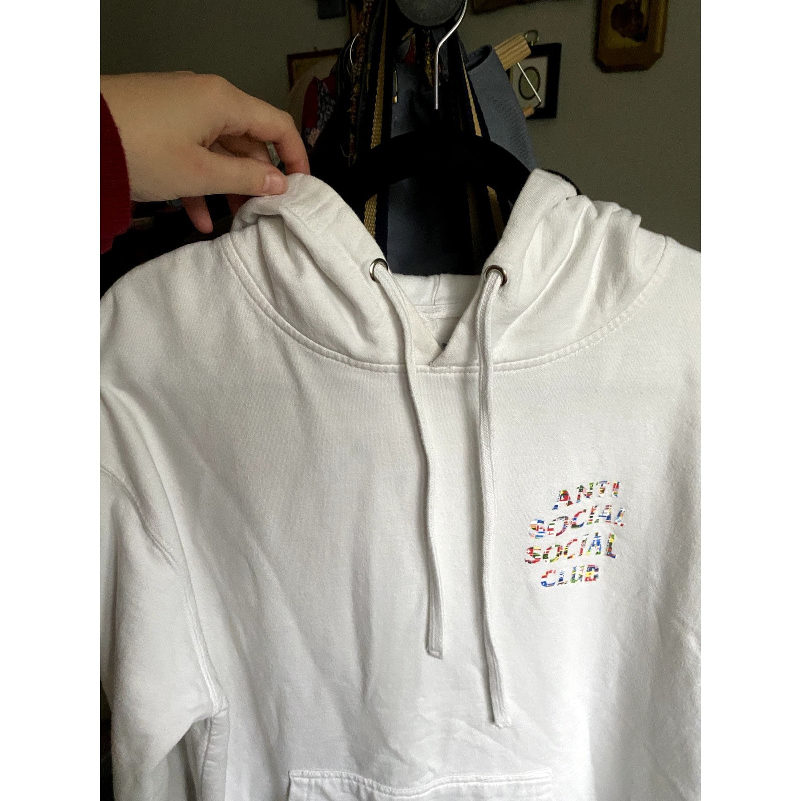 Anti Social Social Club Anti Social Social Club Flag Hoodie White Large Cotton Soft Size US L / EU 52-54 / 3 - 4 Thumbnail