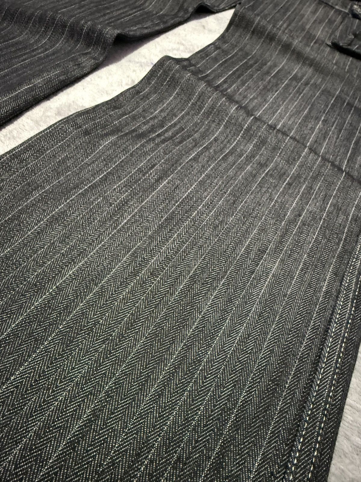 Tornado Mart Tornado Mart Japan Studded Herringbone Cargo Flared Jeans Size US 30 / EU 46 - 10 Thumbnail