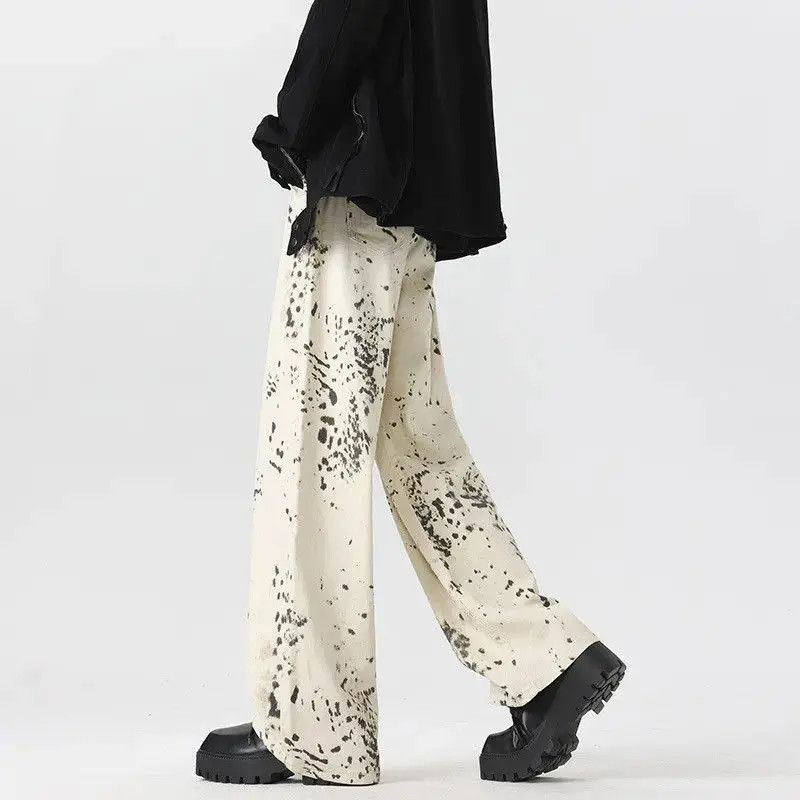 Japanese Brand Retro splashed ink wide leg slightly flared jeans Size US 30 / EU 46 - 5 Thumbnail
