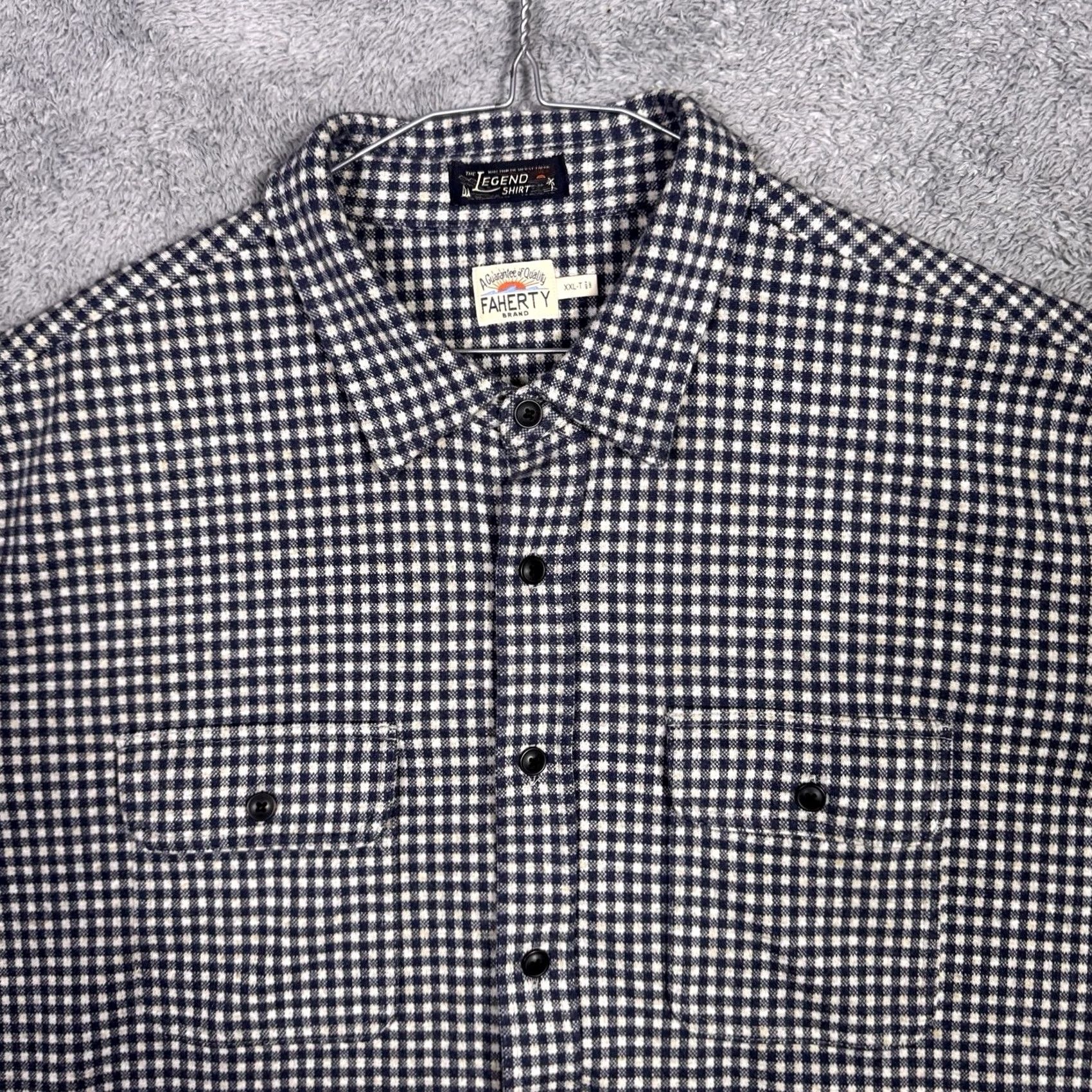 Faherty Faherty Shirt Mens 2XLT XXL Tall Plaid Check Button-Up Viscose Knit Size US XXL / EU 58 / 5 - 4 Thumbnail