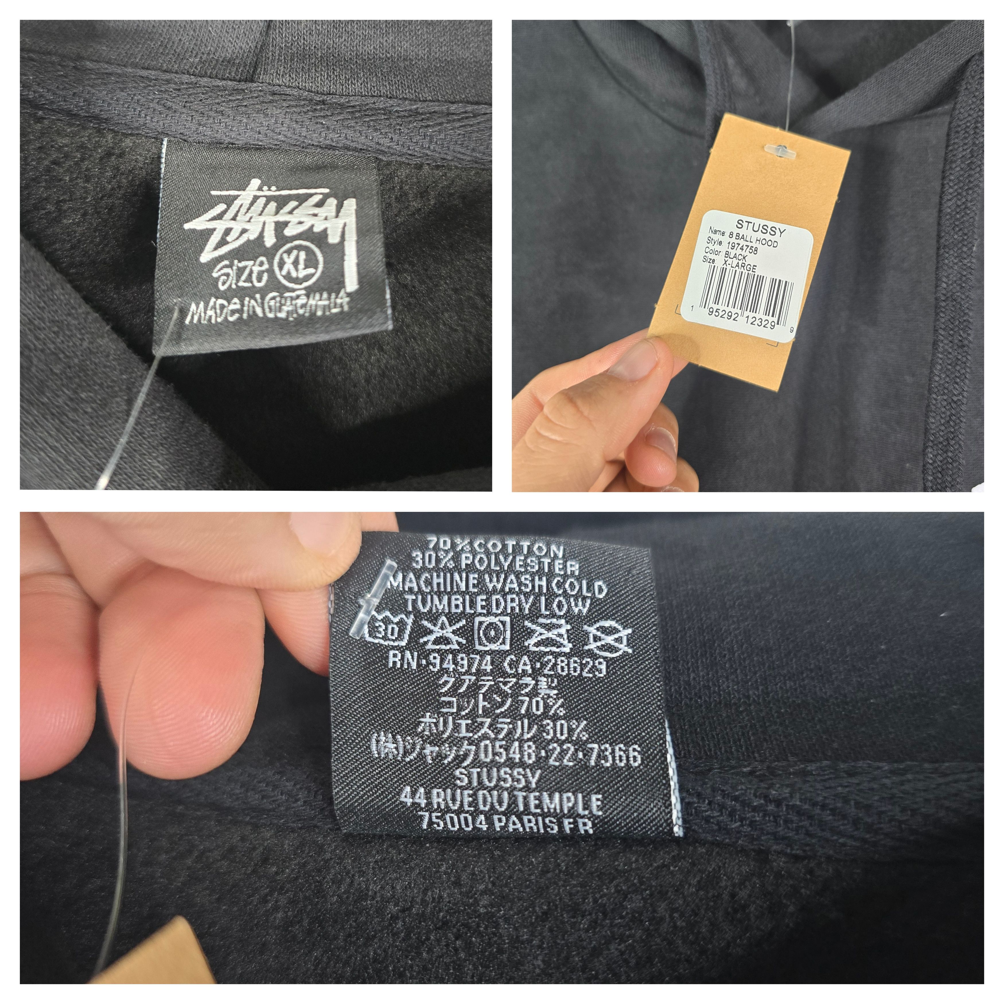 Stussy New STUSSY Mens Size XL Pullover 8 BALL HOODIE BLACK FA23 Size US XL / EU 56 / 4 - 8 Thumbnail