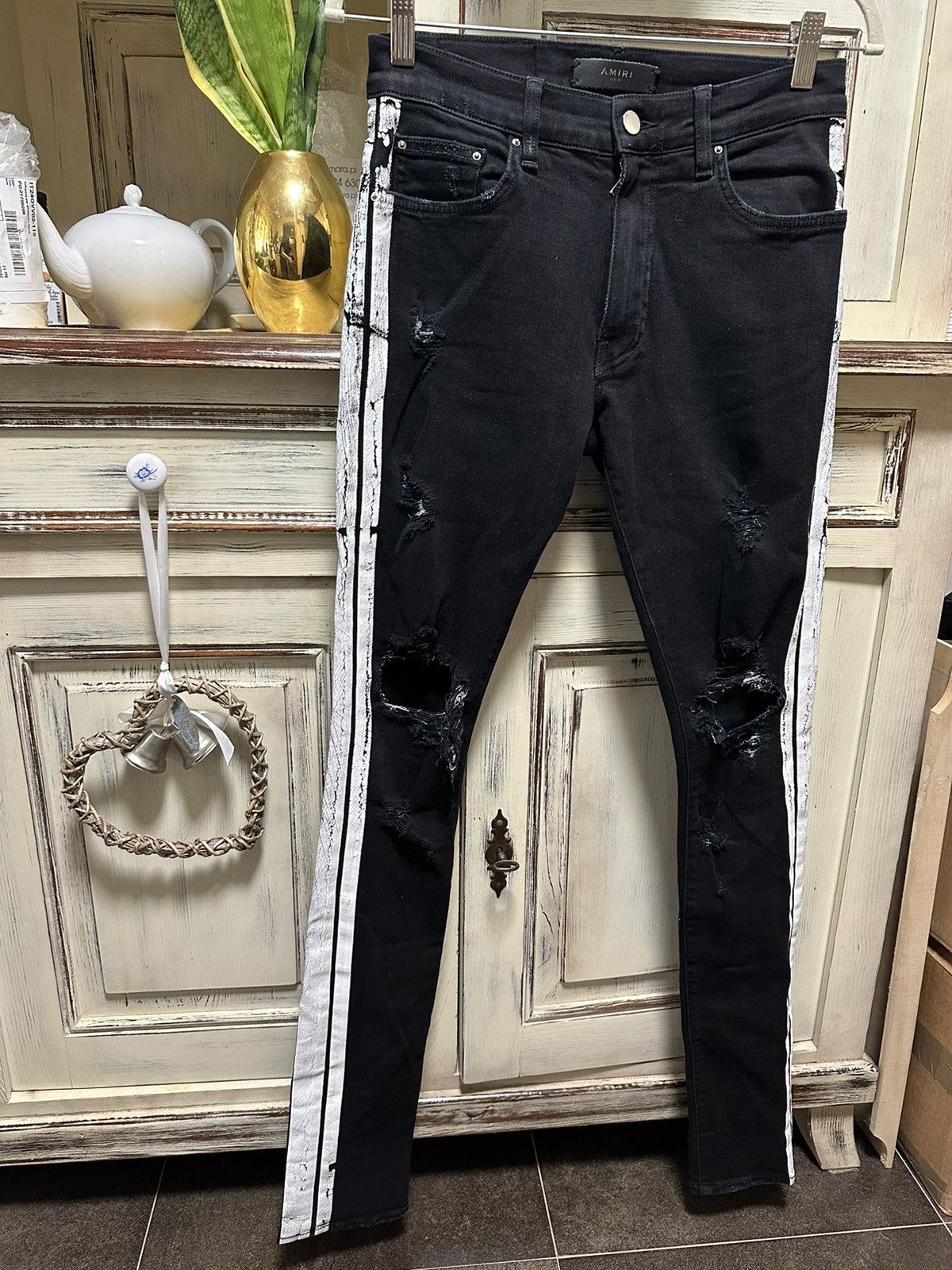 Amiri Mike Amiri Trasher jeans black and white size 30 men’s Size US 30 / EU 46 - 1 Thumbnail