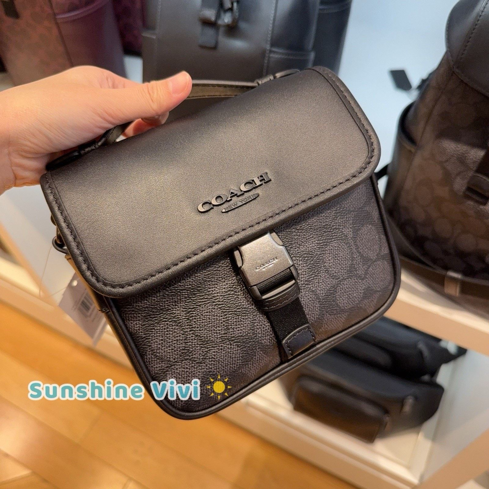 Coach NWT COACH Racer Crossbody Bag CBG13 Gunmetal/Charcoal/Black Size ONE SIZE - 1 Thumbnail