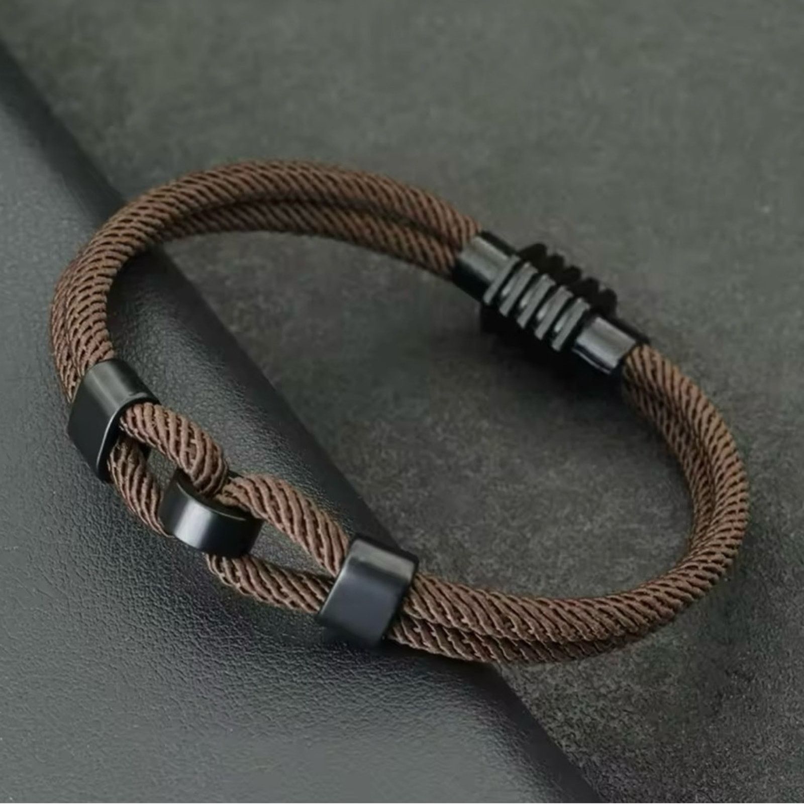 Other Men’s Knot Bracelet Magnet Buckle Rope Bracelet 8” Size ONE SIZE - 1 Thumbnail
