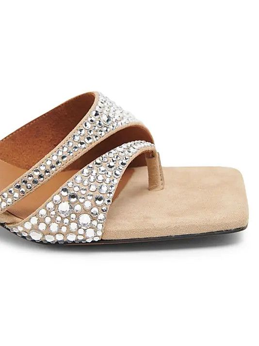 Stella McCartney os11x1225 Spur 48MM Hotfix-Embellished Sandals in Beige Size US 7 / IT 37 - 5 Thumbnail