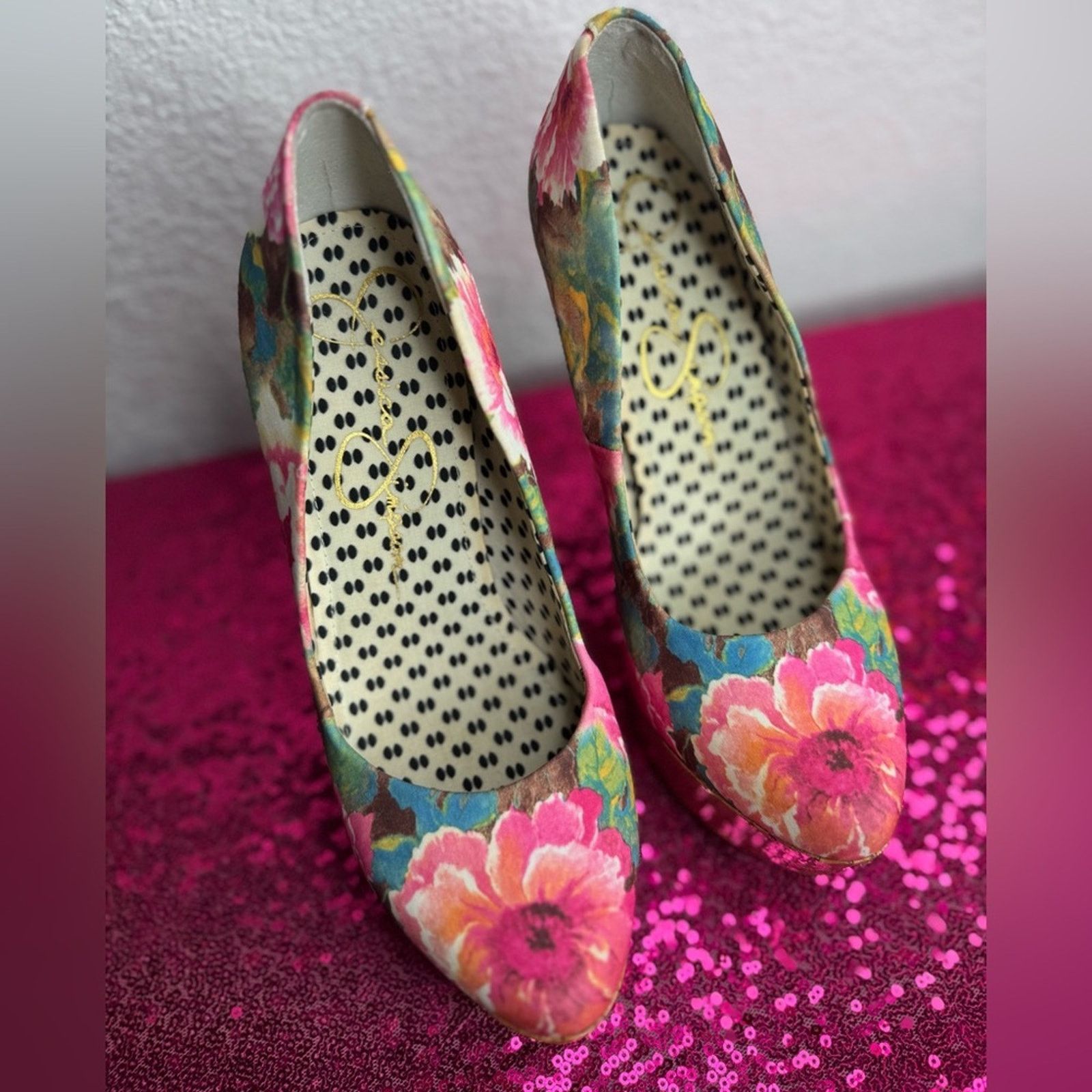 Jessica Simpson JESSICA SIMPSON Bright Floral Platform Heels (Size 6.5) Size US 6.5 / IT 36.5 - 3 Thumbnail