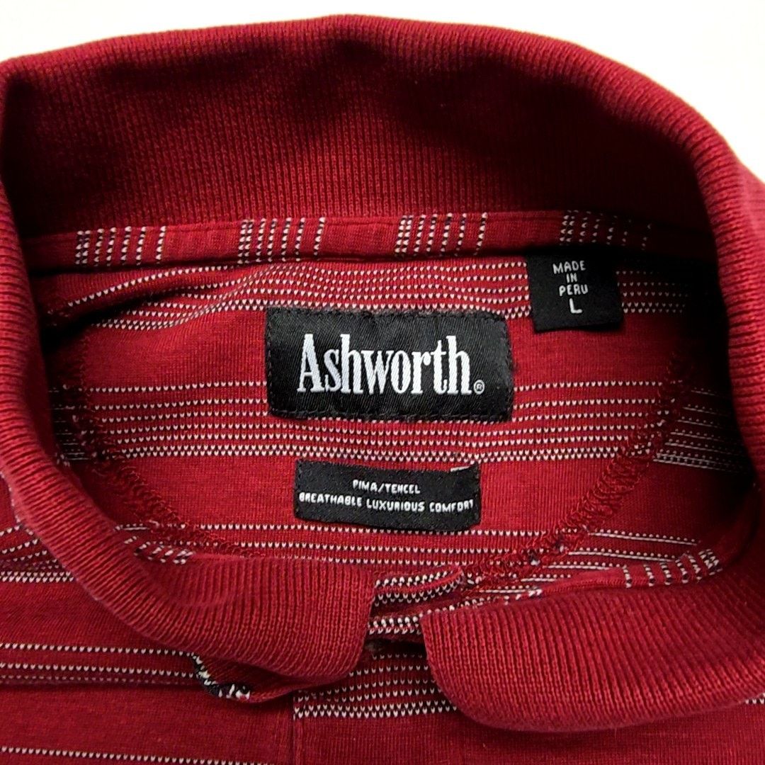 Ashworth Ashworth Desert Hawk Polo Shirt Striped Red Mens L Golf Top Size US L / EU 52-54 / 3 - 6 Thumbnail