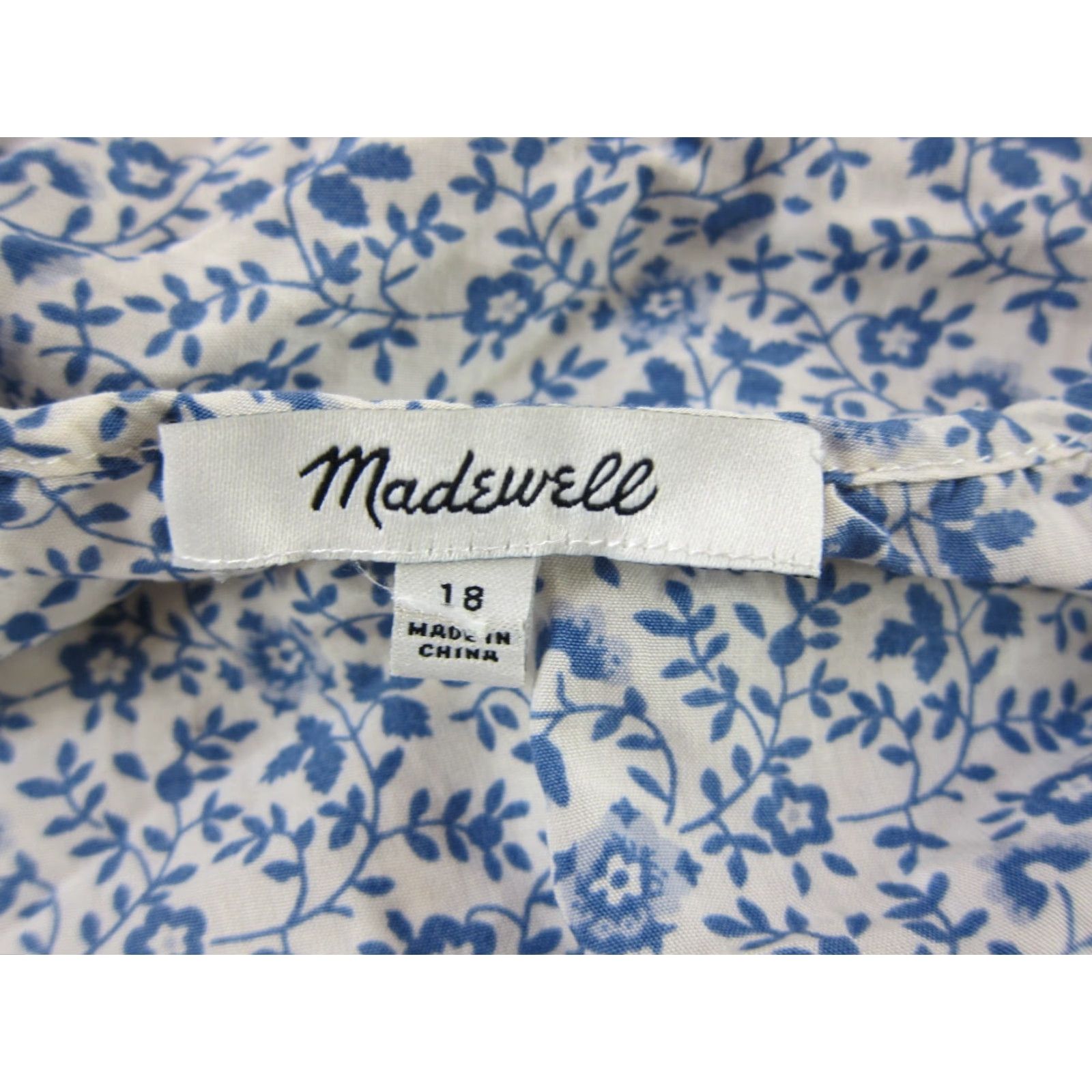 Madewell Madewell Rayon White Blue Floral Ruffle Midi Maxi Wrap Tank Dress Women 18 Size XXL / US 16-18 / IT 52-54 - 3 Thumbnail