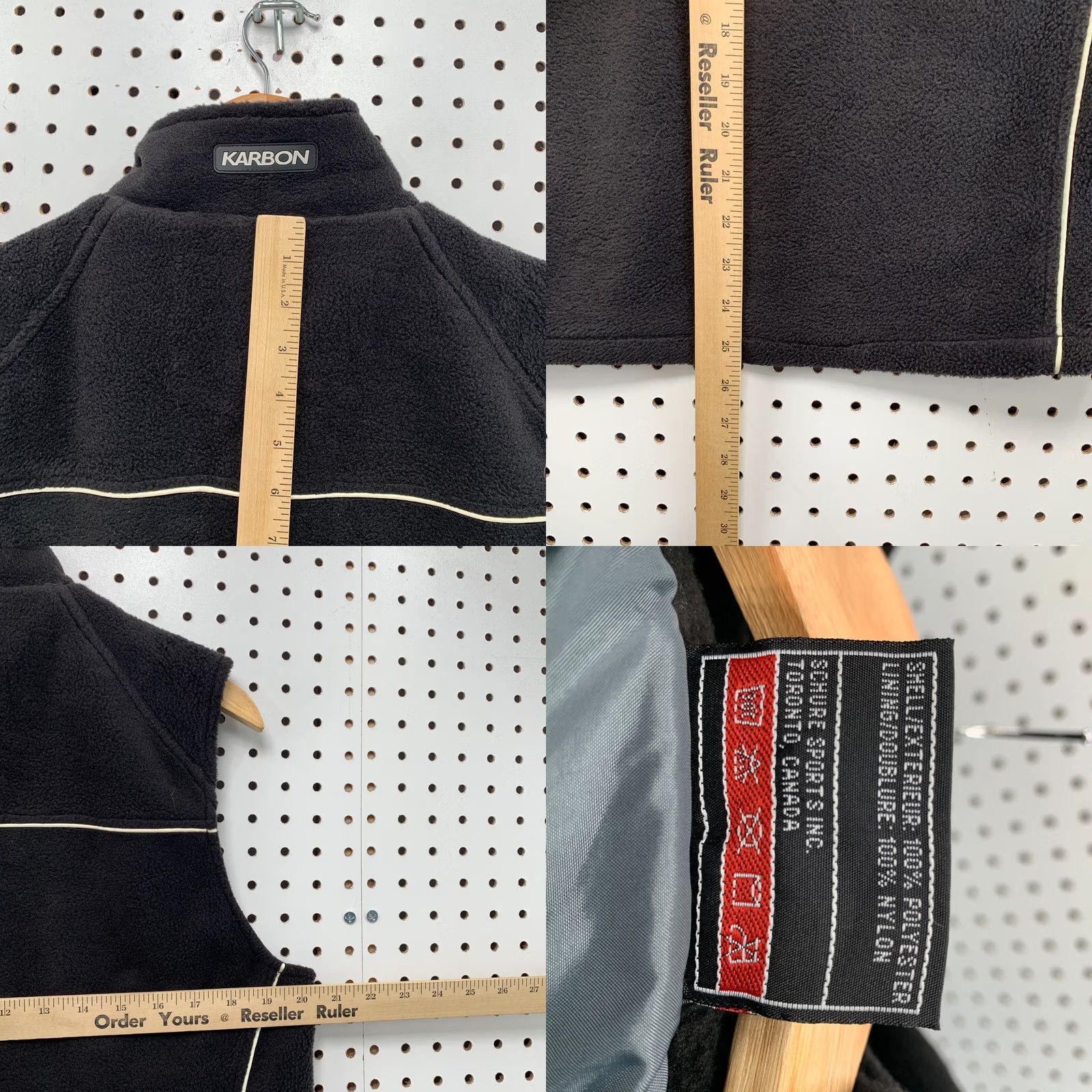 Vintage Karbon Fleece Sherpa Full Zip Vest Jacket Black XS Adult Sleeveless 20.5x25.5 Jacket Men XS Black Fleece Sherpa Full Zip Vest Jacket Size US XS / EU 42 / 0 - 9 Thumbnail