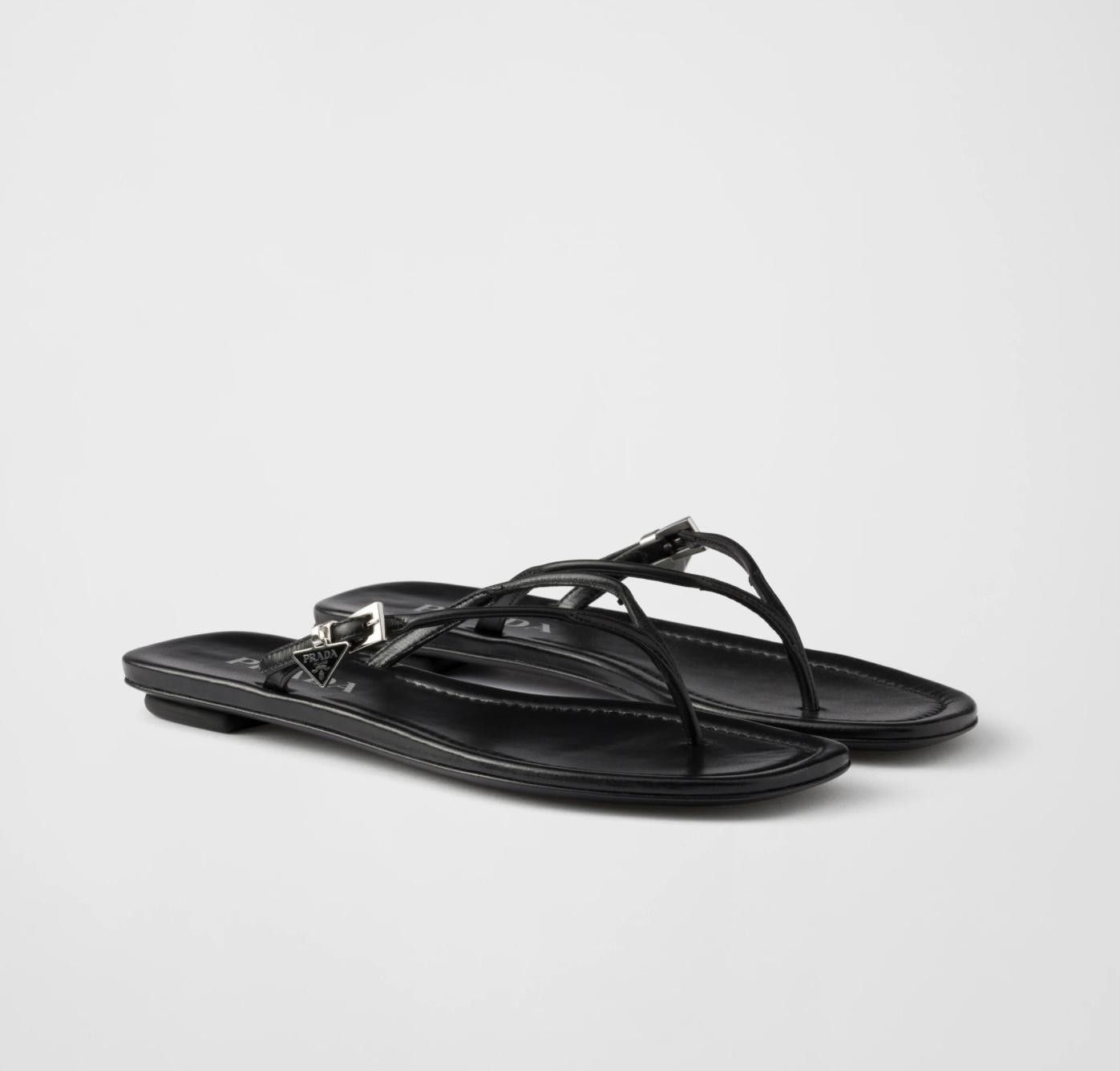 Prada PRADA LEATHER THONG SANDALS SIZE 41 Size ONE SIZE - 2 Thumbnail