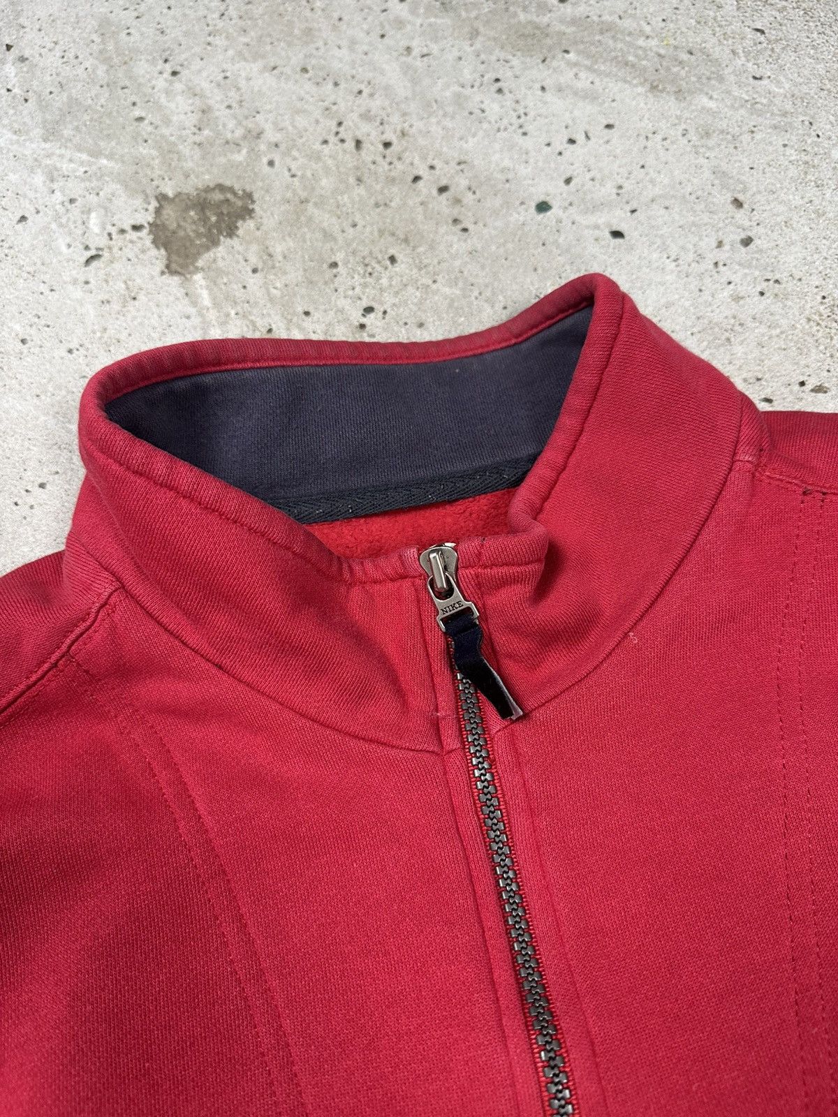Nike × Vintage Vintage 90s Nike TN Red Half Zip Sweatshirt Swoosh SpellOut Size US XL / EU 56 / 4 - 8 Thumbnail