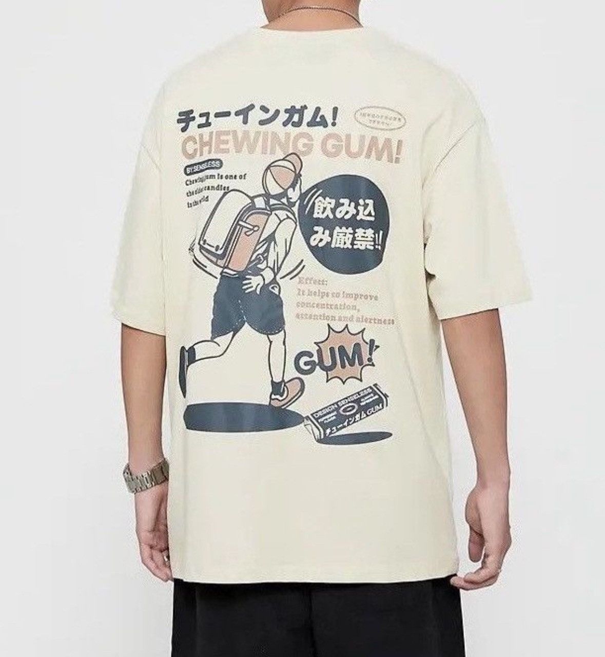 Japanese Brand Japanese Style Beige Printed T-shirt Tee Short Sleeve Size US M / EU 48-50 / 2 - 2 Thumbnail