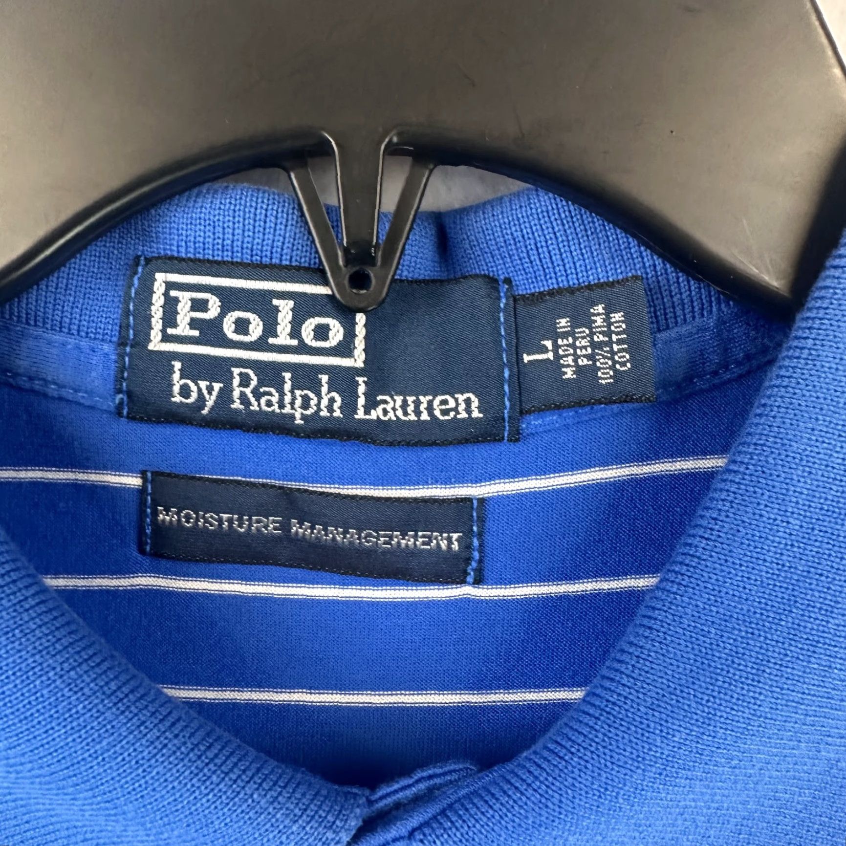 Polo Ralph Lauren Polo Ralph Lauren Polo Shirt Mens Large Blue Striped Moisture Cotton Size US L / EU 52-54 / 3 - 4 Thumbnail