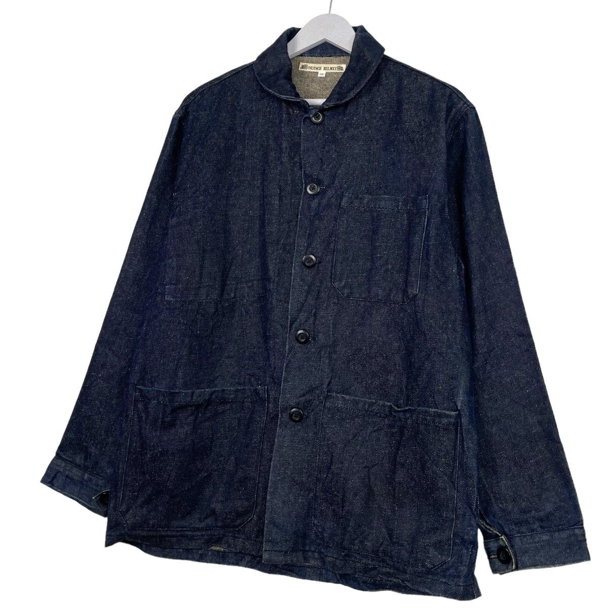 45rpm × Indigo × Japanese Brand 💥 ORANGE HELMET INDIGO CHORE DENIM SHAWL COLLAR JACKET Size US M / EU 48-50 / 2 - 2 Thumbnail