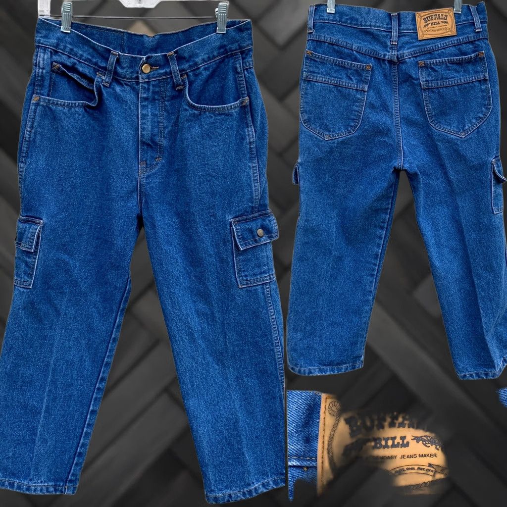 Vintage Buffalo Bill Side Pocket Jeans Buffalo Bill The Legendary Jeans Maker 31” Waist Jeans Capri Women 31 Blue Denim 21in Inseam Pockets Zip Size 24" / US 00 / IT 34 - 1 Thumbnail