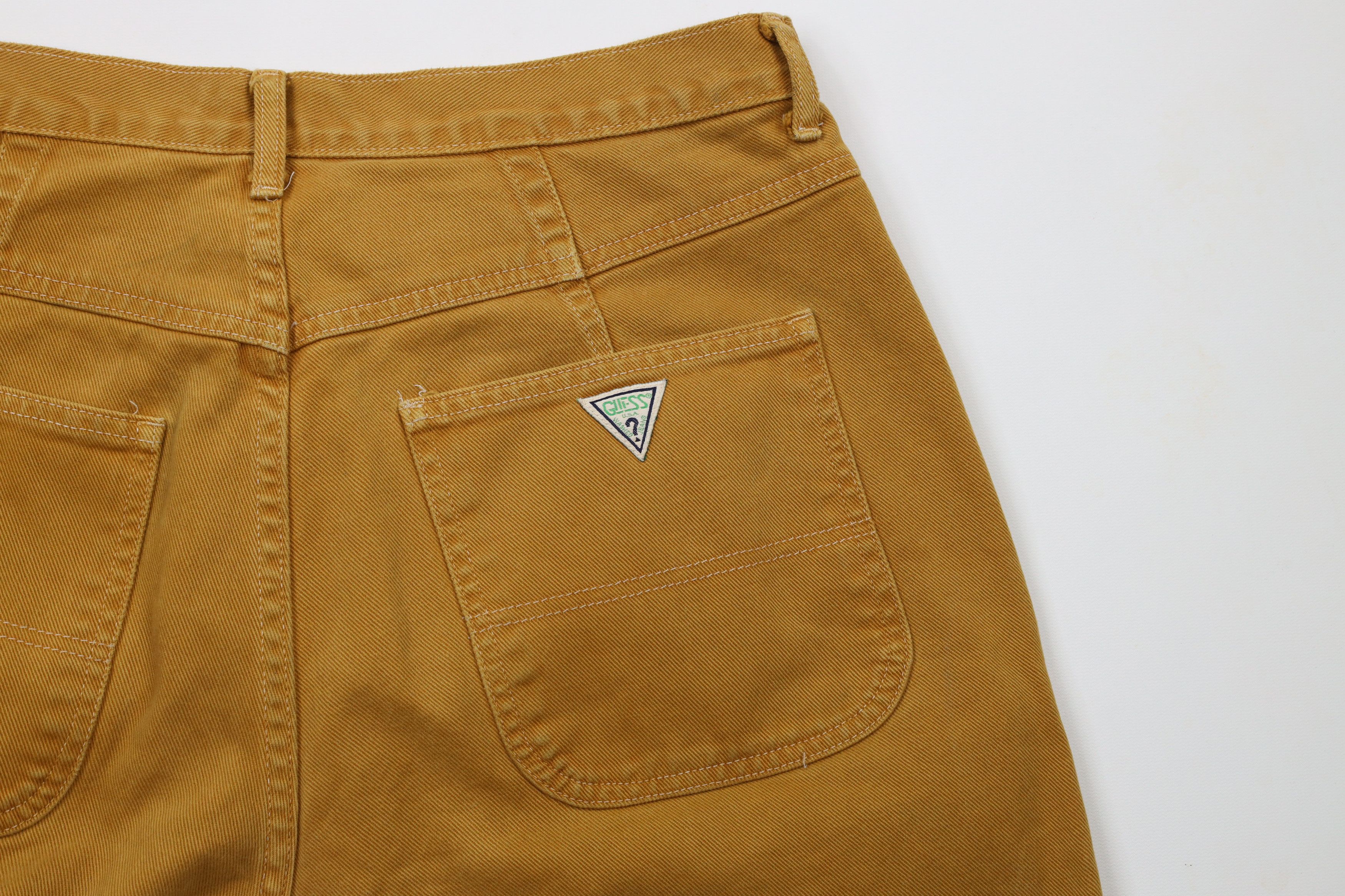 Guess × Vintage Vintage 90s Guess Denim Jean Shorts Jorts Wheat Brown USA Size US 34 / EU 50 - 12 Thumbnail