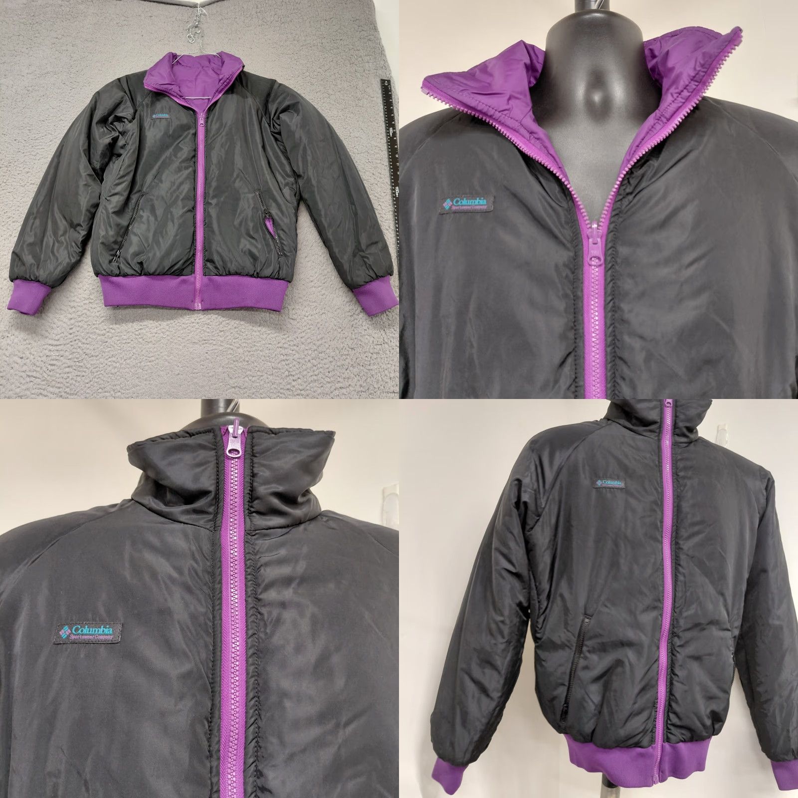 Vintage VINTAGE Columbia Reversible Jacket Mens Size M Purple Black Radial Sleeve Nice Jacket Coat | 90s Theme Size US M / EU 48-50 / 2 - 8 Thumbnail