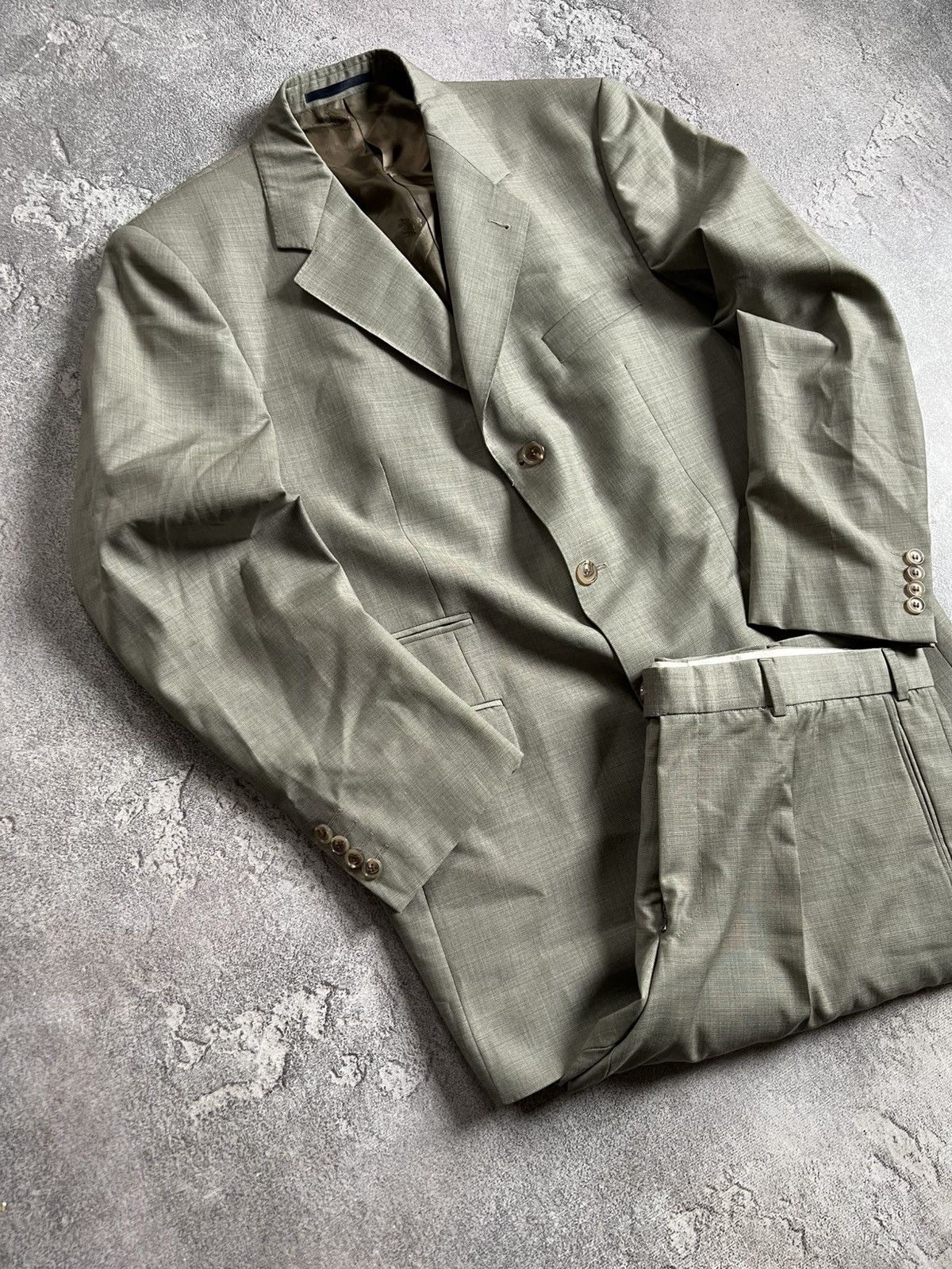 Burberry Vintage Burberry London 2 Two Piece Suit EU 52 Blazer Pants Size 52S - 3 Thumbnail