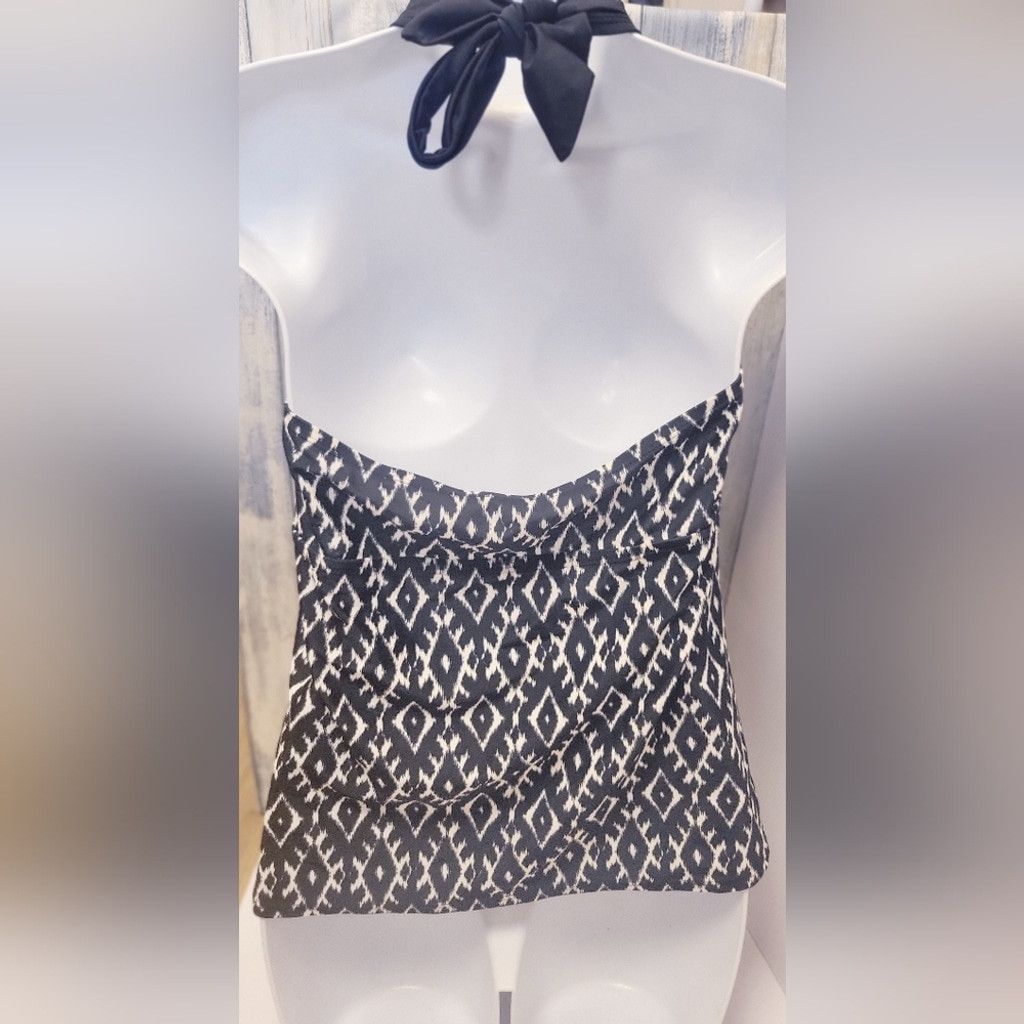 Merona Merona Black and White Halter Swim Top size large Size ONE SIZE - 3 Thumbnail