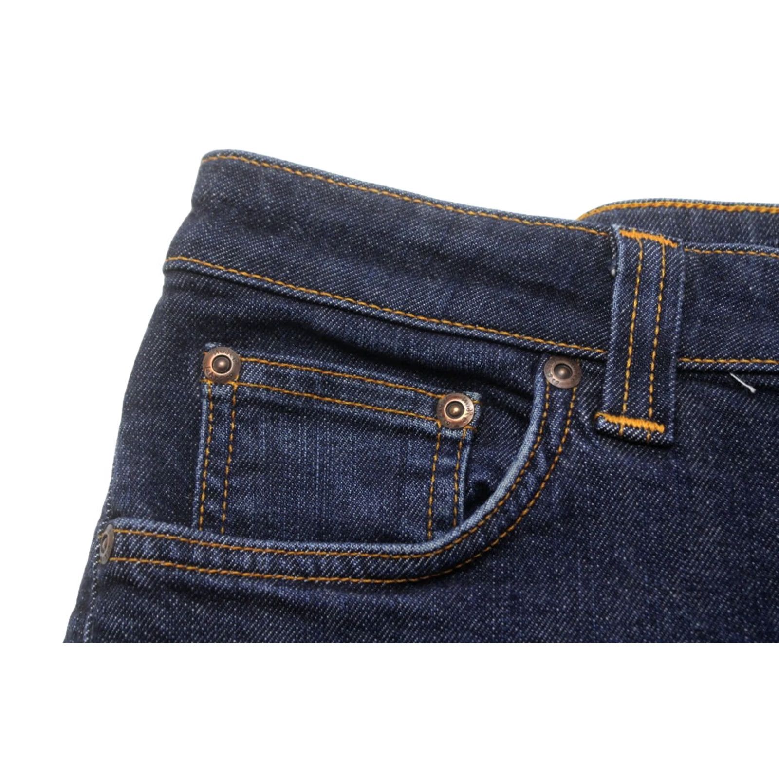 Vintage NUDIE Skinny Lin Rinsed Open Orange Jeans Men's W31/L32 Dark Fade Zip Denim Pants Slim Fit Casual Size US 31 - 6 Thumbnail