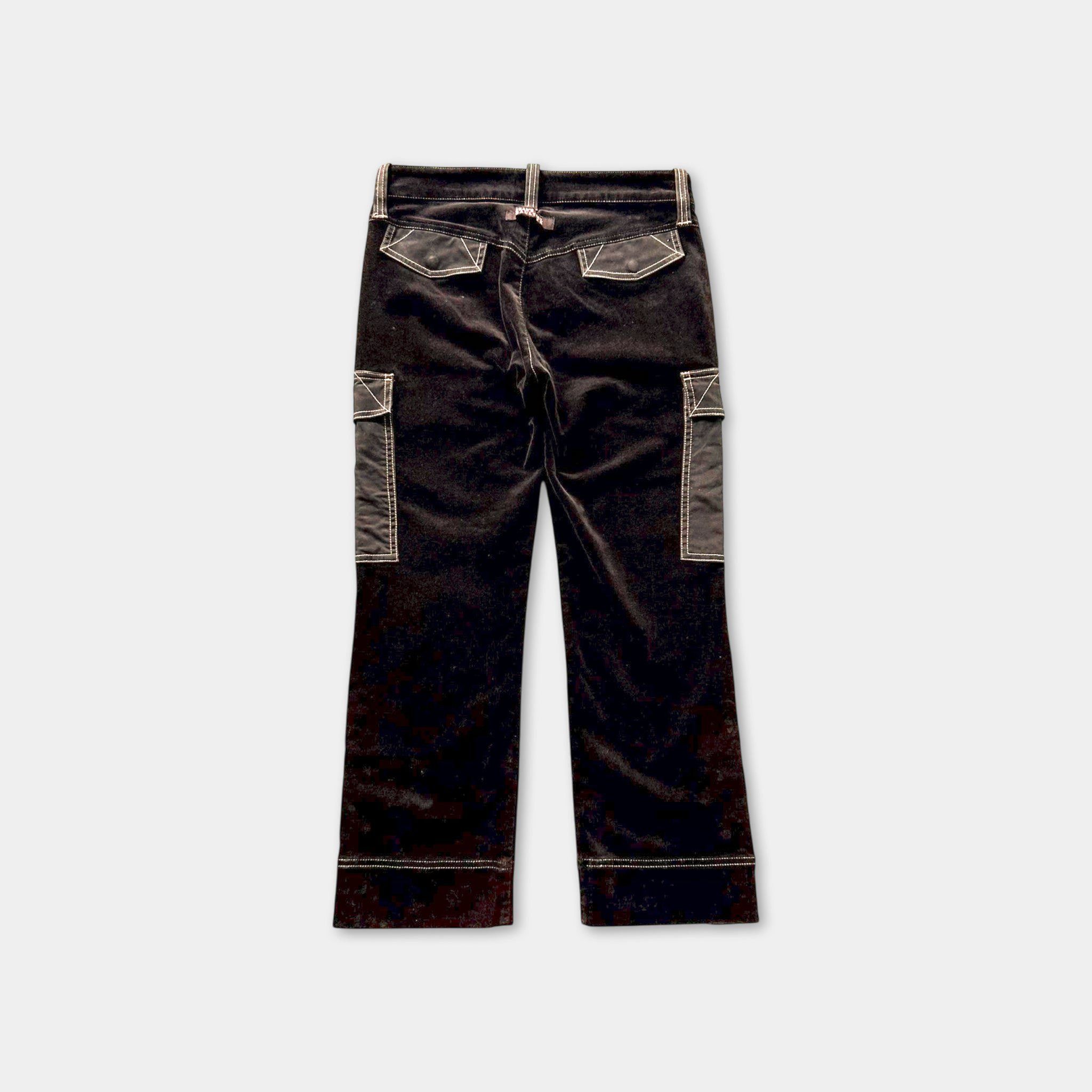 Jean Paul Gaultier Jean Paul Gaultier Black Velour Cargo Pants Size US 30 / EU 46 - 6 Thumbnail