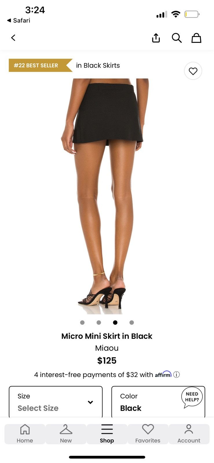 Miaou Miaou micro mini skirt in black Size 30" / US 8 / IT 44 - 6 Thumbnail