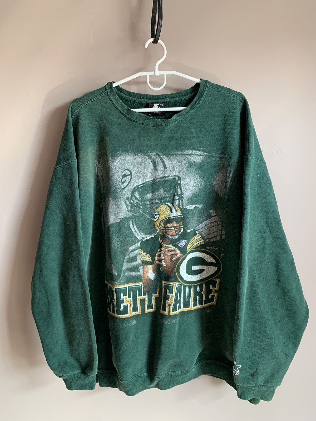 NFL × Starter × Vintage Green Bay Packers Brett Favre Sweatshirt Starter Vintage XL Size US XL / EU 56 / 4 - 3 Thumbnail