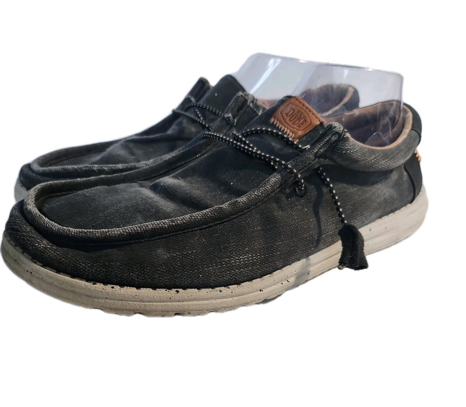 Other Men’s Size 11 Hey Dude Wally Washed Black Canvas Slip On Size US 11 / EU 44 - 1 Thumbnail